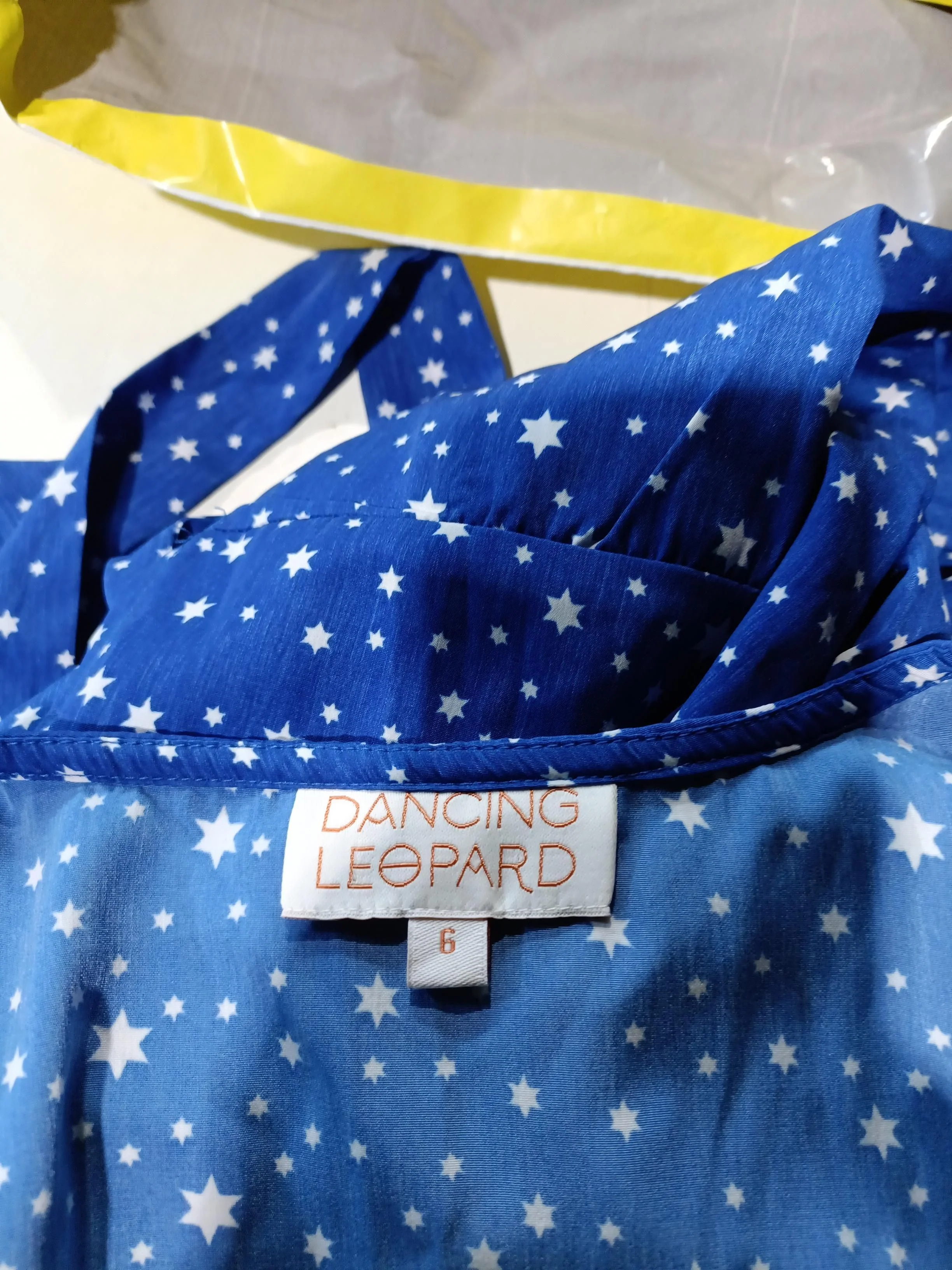 Dancing Leopard Wrap Mini Dress UK6 in Blue - Image 5