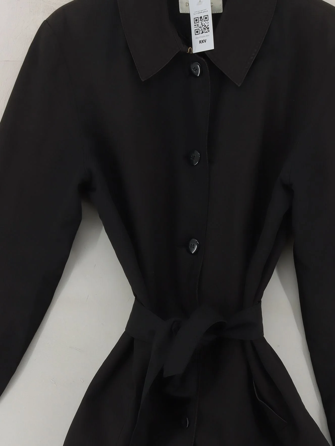 DANNIMAC Women's Coat L Black Nylon with Cotton Trench Coat - Image 3
