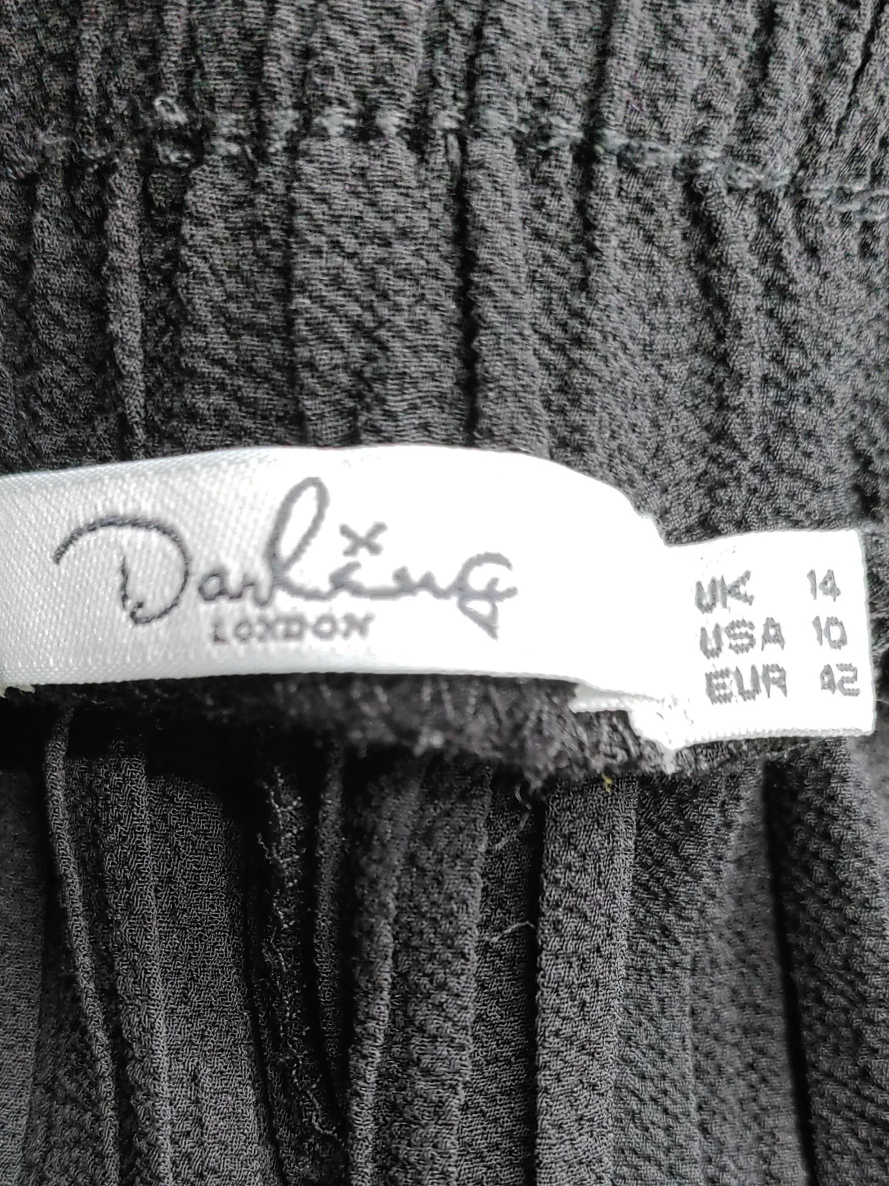 Darling London Women's Trousers UK 14 Black 100% Polyester Wide-Leg Cropped - Image 5