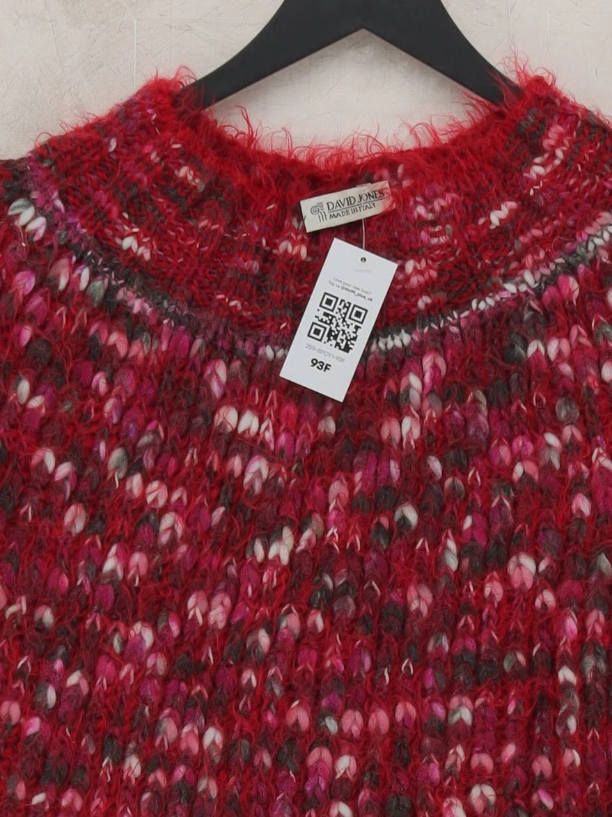 David Jones Women's Coat Red Acrylic with Polyamide, Mohair Anorak - Image 3