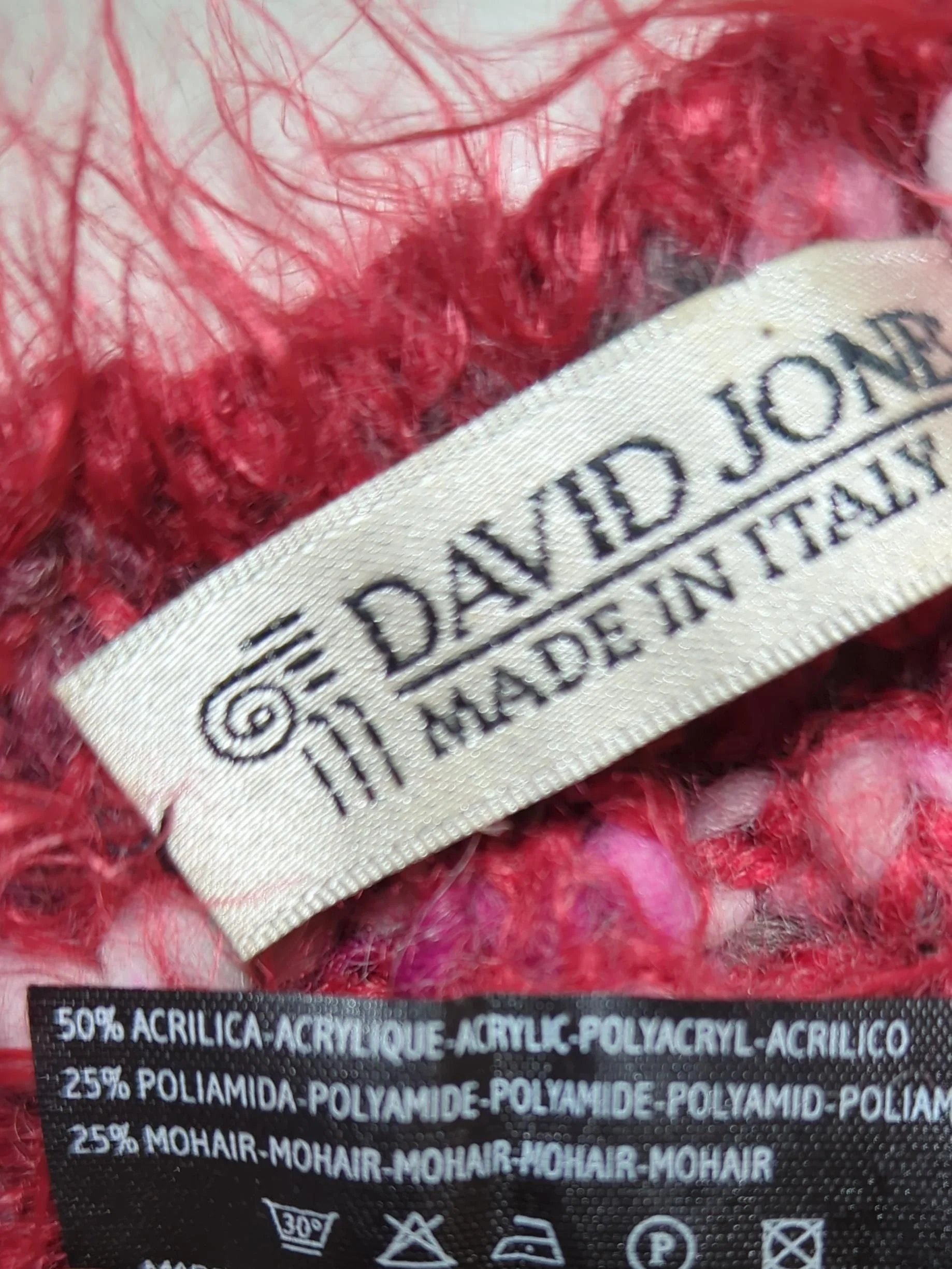 David Jones Women's Coat Red Acrylic with Polyamide, Mohair Anorak - Image 6