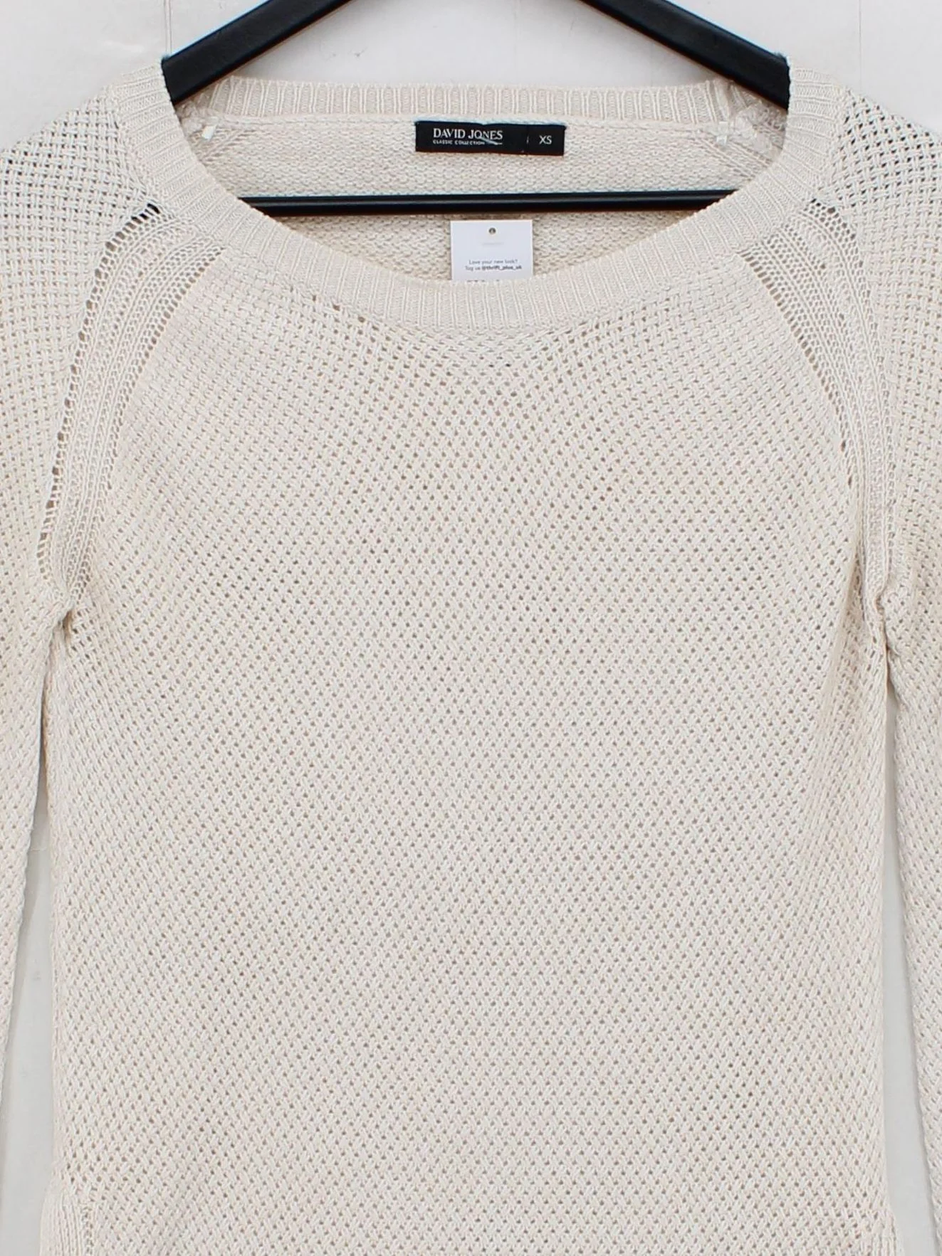 David Jones Women's Jumper XS Cream 100% Acrylic Round Neck Pullover - Image 3