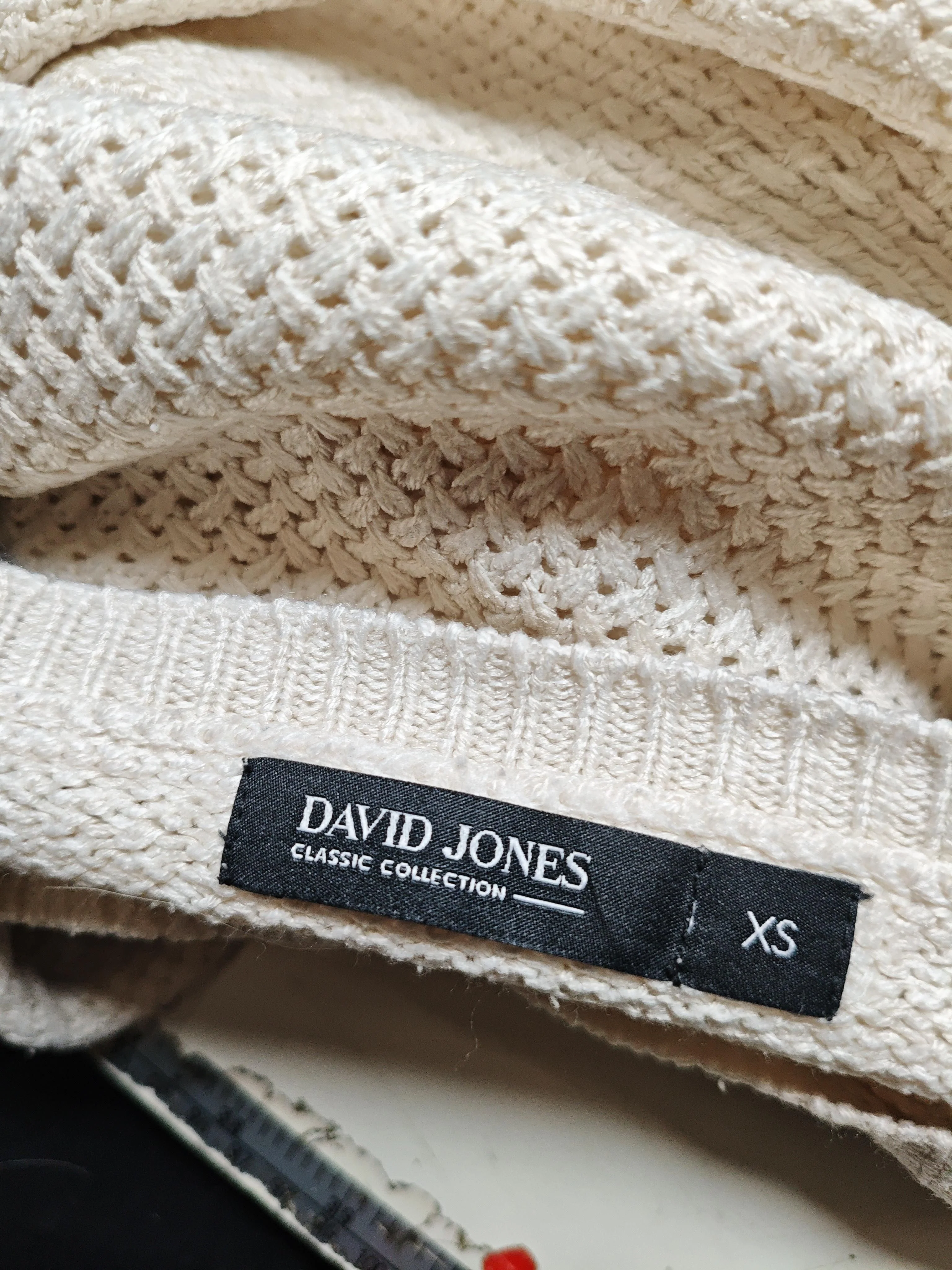 David Jones Women's Jumper XS Cream 100% Acrylic Round Neck Pullover - Image 5