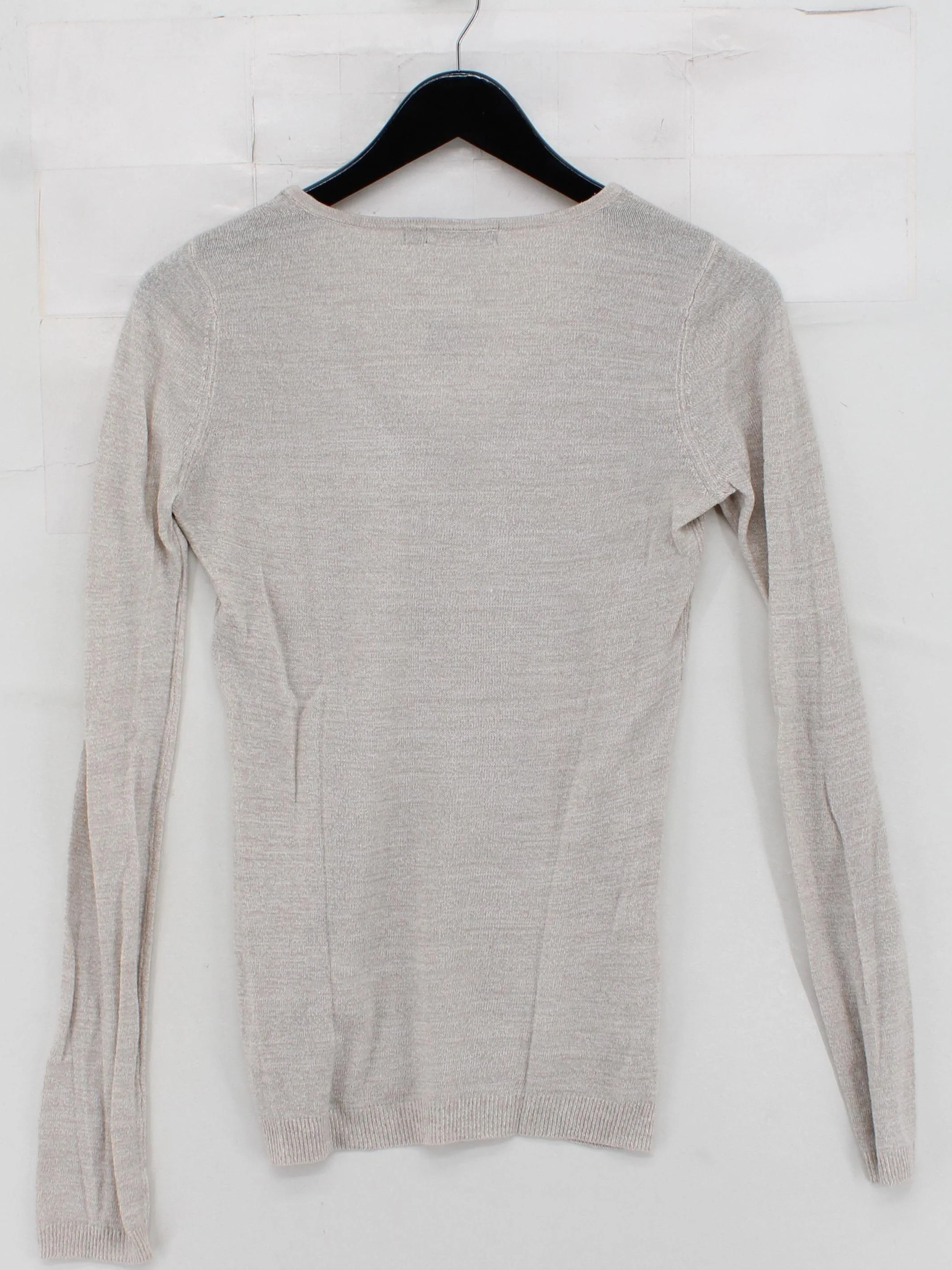 David Jones Women's Jumper XS Tan 100% Acrylic V-Neck Pullover - Image 2