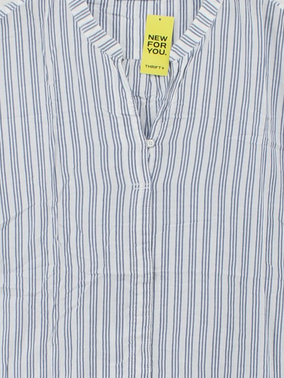David Jones Women's Top UK 12 Multi Striped 100% Cotton Sleeveless V-Neck Basic - Image 3