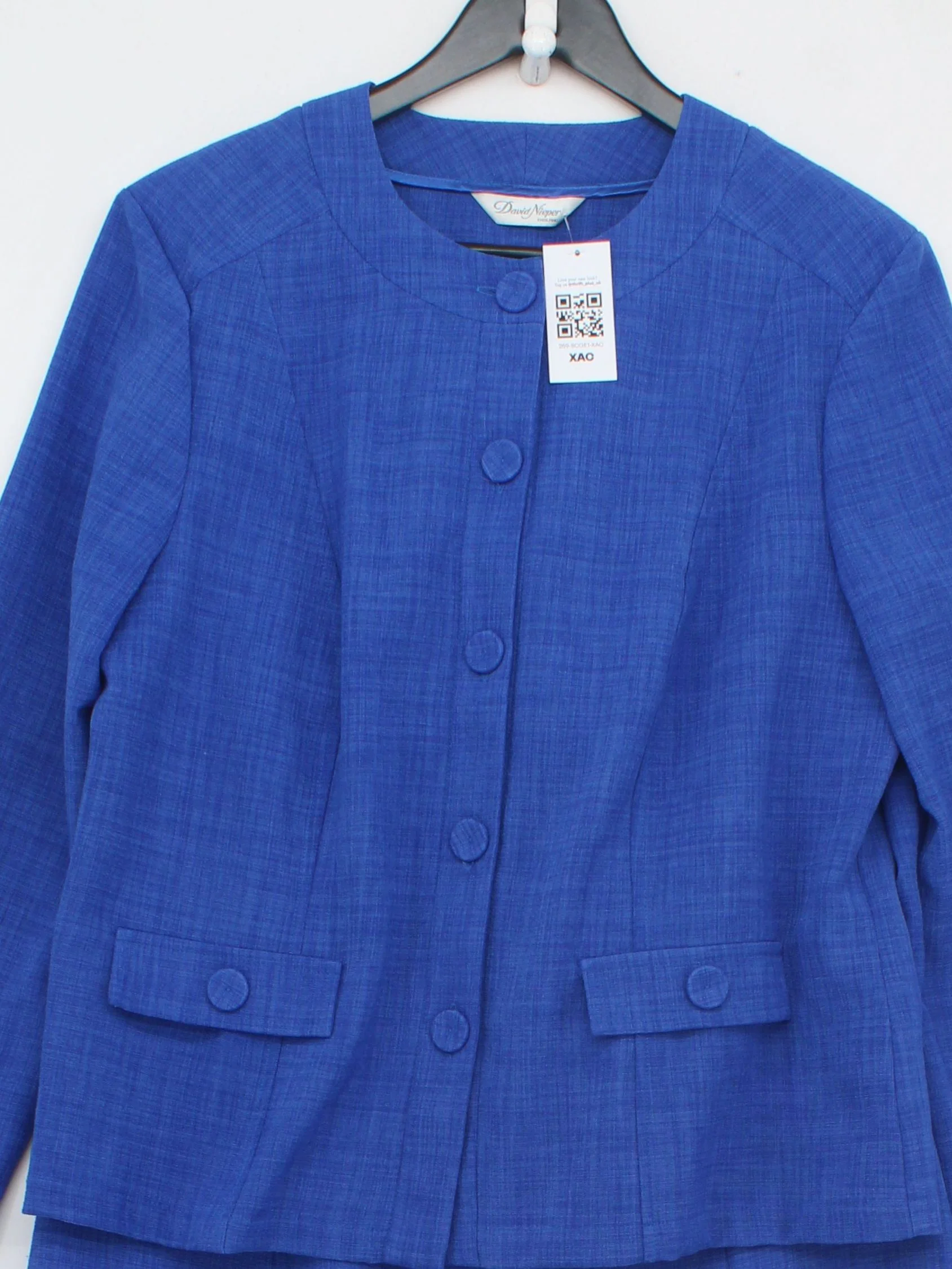 David Nieper Women's Two Piece Suit UK 14 Blue 100% Polyester Skirt Suit - Image 3