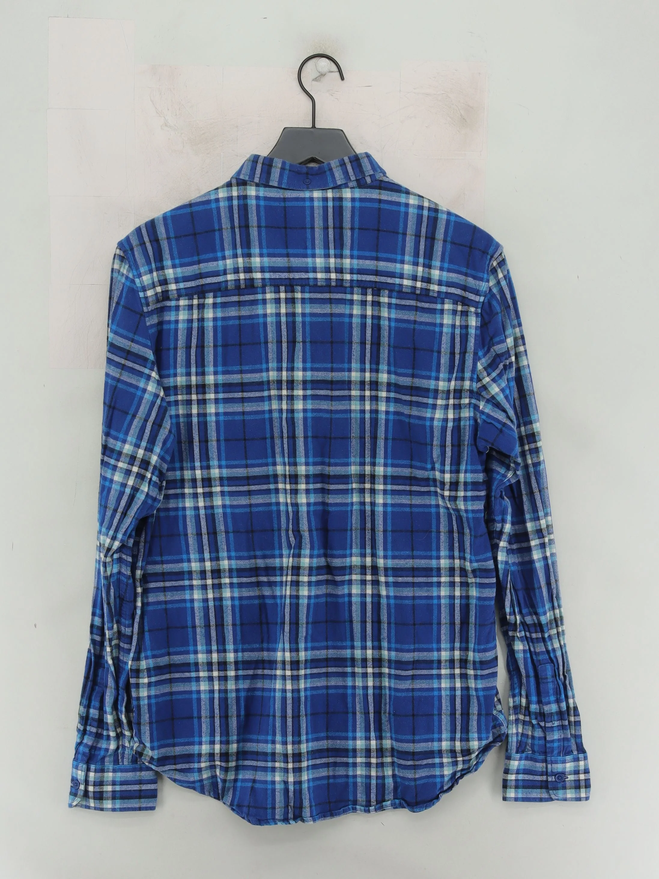 DC Men's Shirt L Blue Checkered 100% Cotton Basic - Image 2