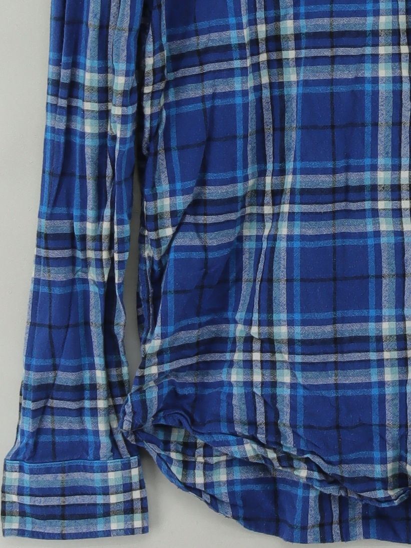 DC Men's Shirt L Blue Checkered 100% Cotton Basic - Image 4