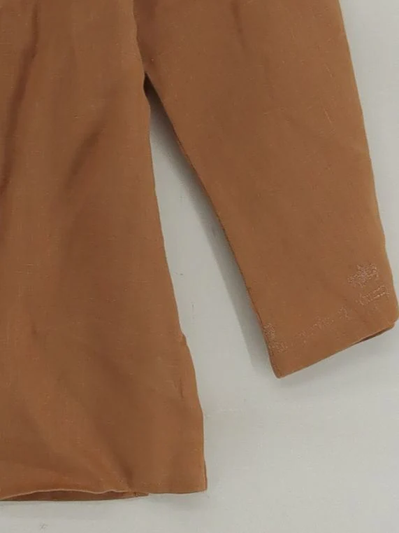 Deane And White Women's Top M Tan 100% Linen 3/4 Sleeve Collared Basic - Image 4
