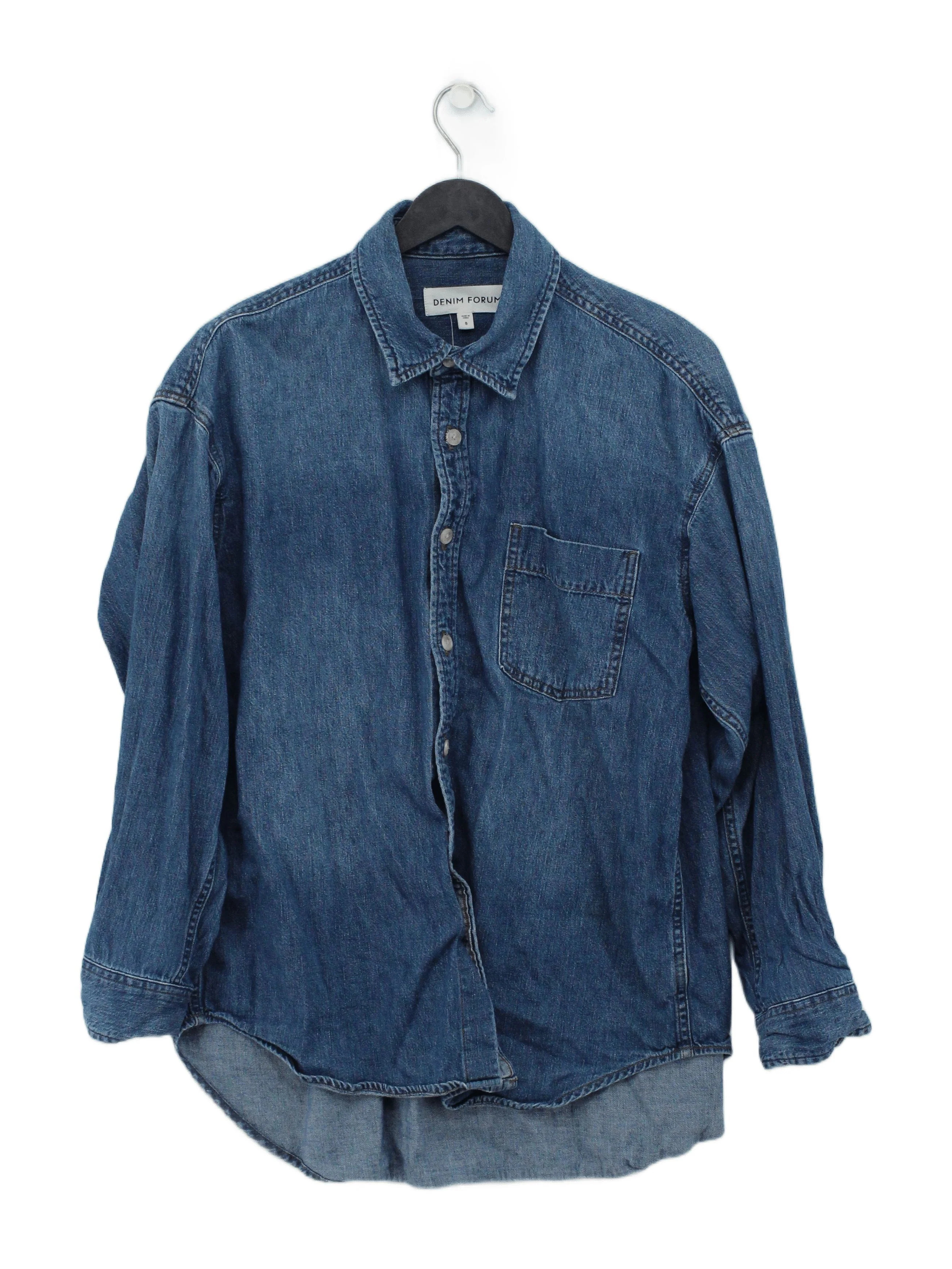 Denim Forum Men's Shirt S Blue Cotton with Other Basic