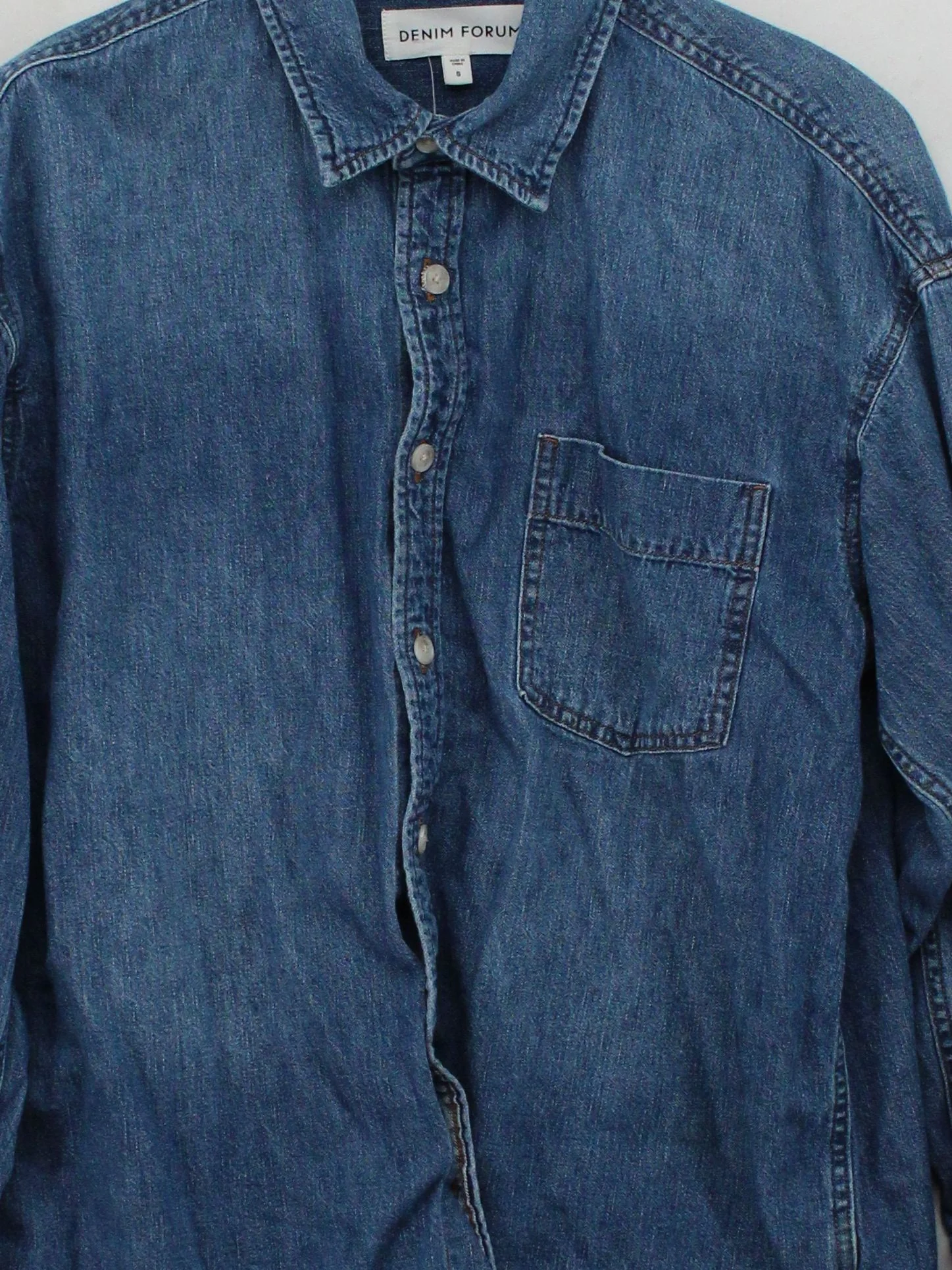Denim Forum Men's Shirt S Blue Cotton with Other Basic - Image 3