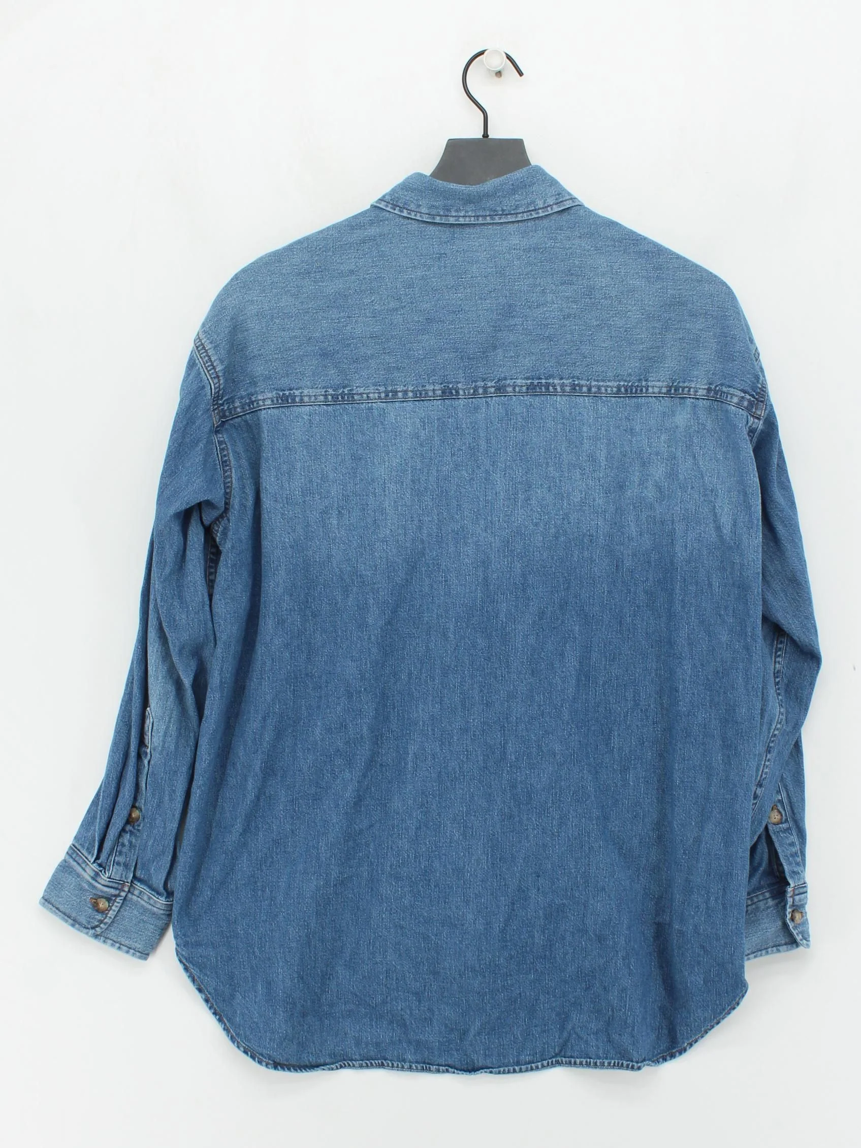 Denim Forum Women's Shirt XS Blue Cotton with Other Long Sleeve Collared Basic - Image 2
