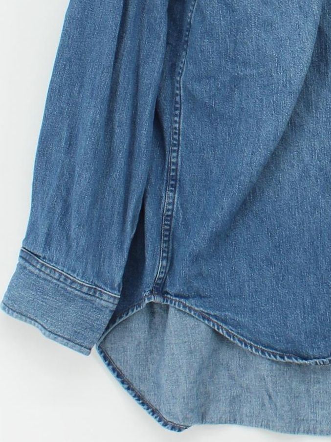 Denim Forum Women's Shirt XS Blue Cotton with Other Long Sleeve Collared Basic - Image 4