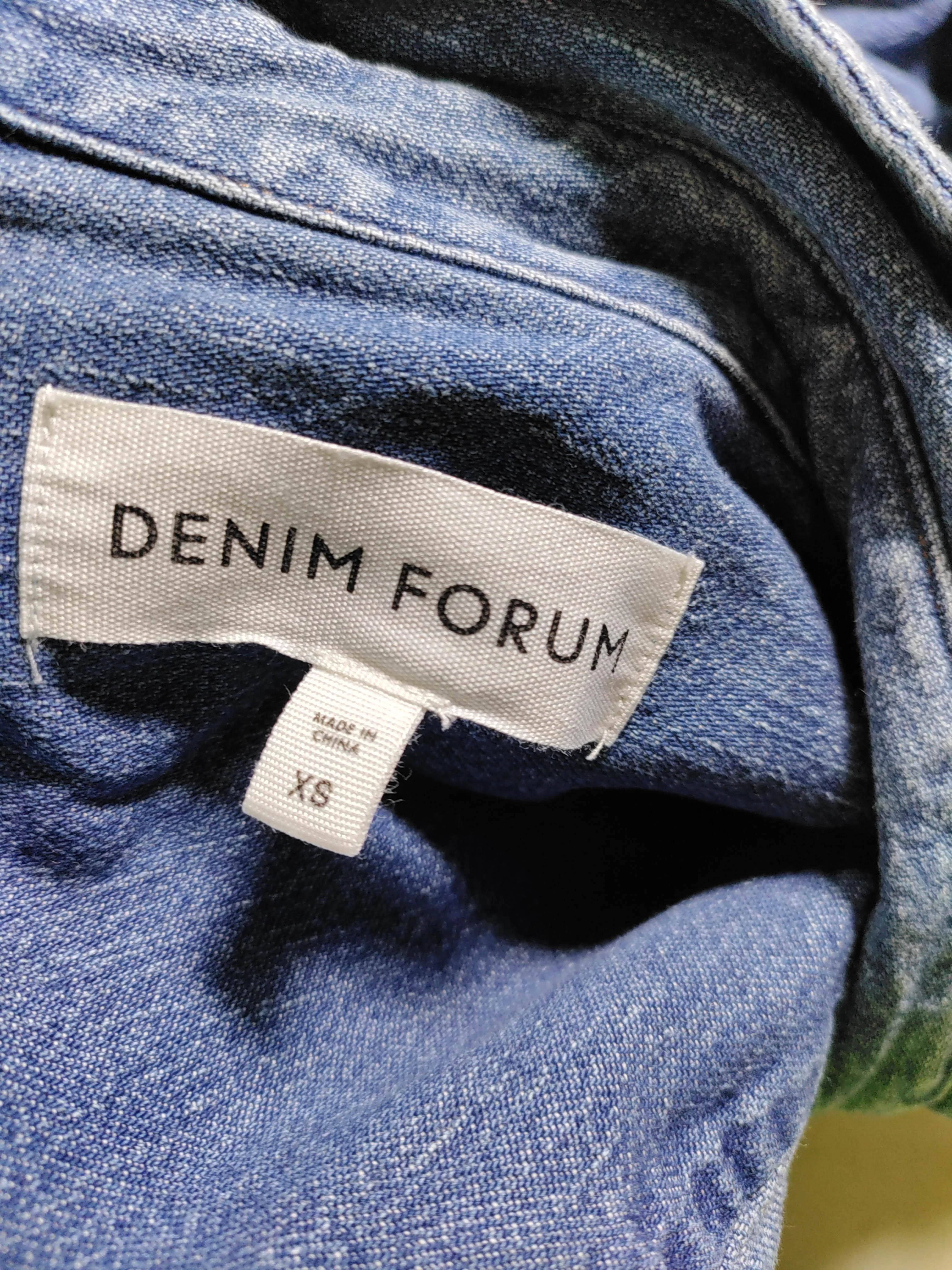 Denim Forum Women's Shirt XS Blue Cotton with Other Long Sleeve Collared Basic - Image 5