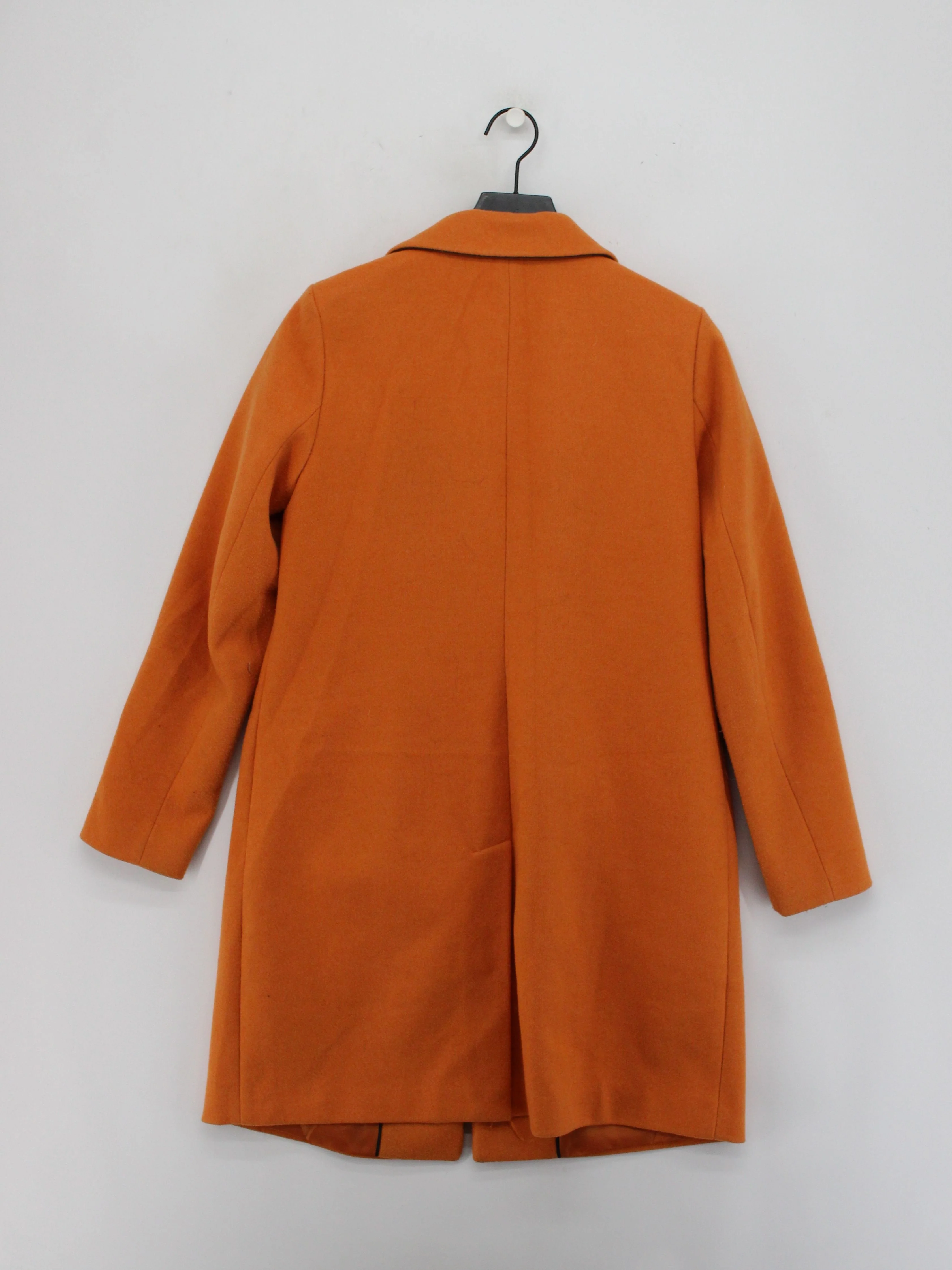 DEPT Women's Coat UK 14 Orange Polyester with Acrylic, Wool Overcoat - Image 2