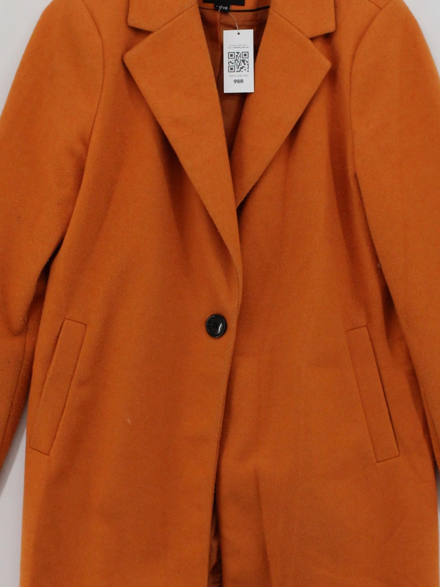 DEPT Women's Coat UK 14 Orange Polyester with Acrylic, Wool Overcoat - Image 3