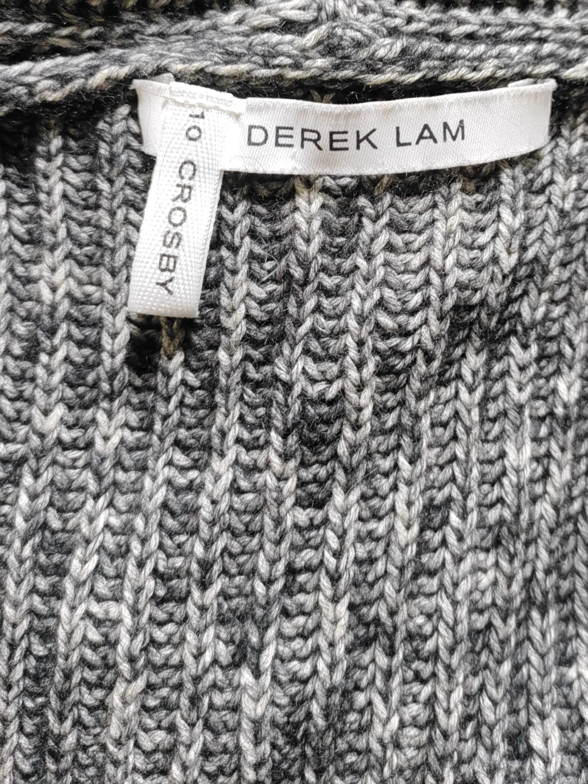 Derek Lam Women's Cardigan UK 10 Grey Cotton with Wool, Other V-Neck Cardigan - Image 5