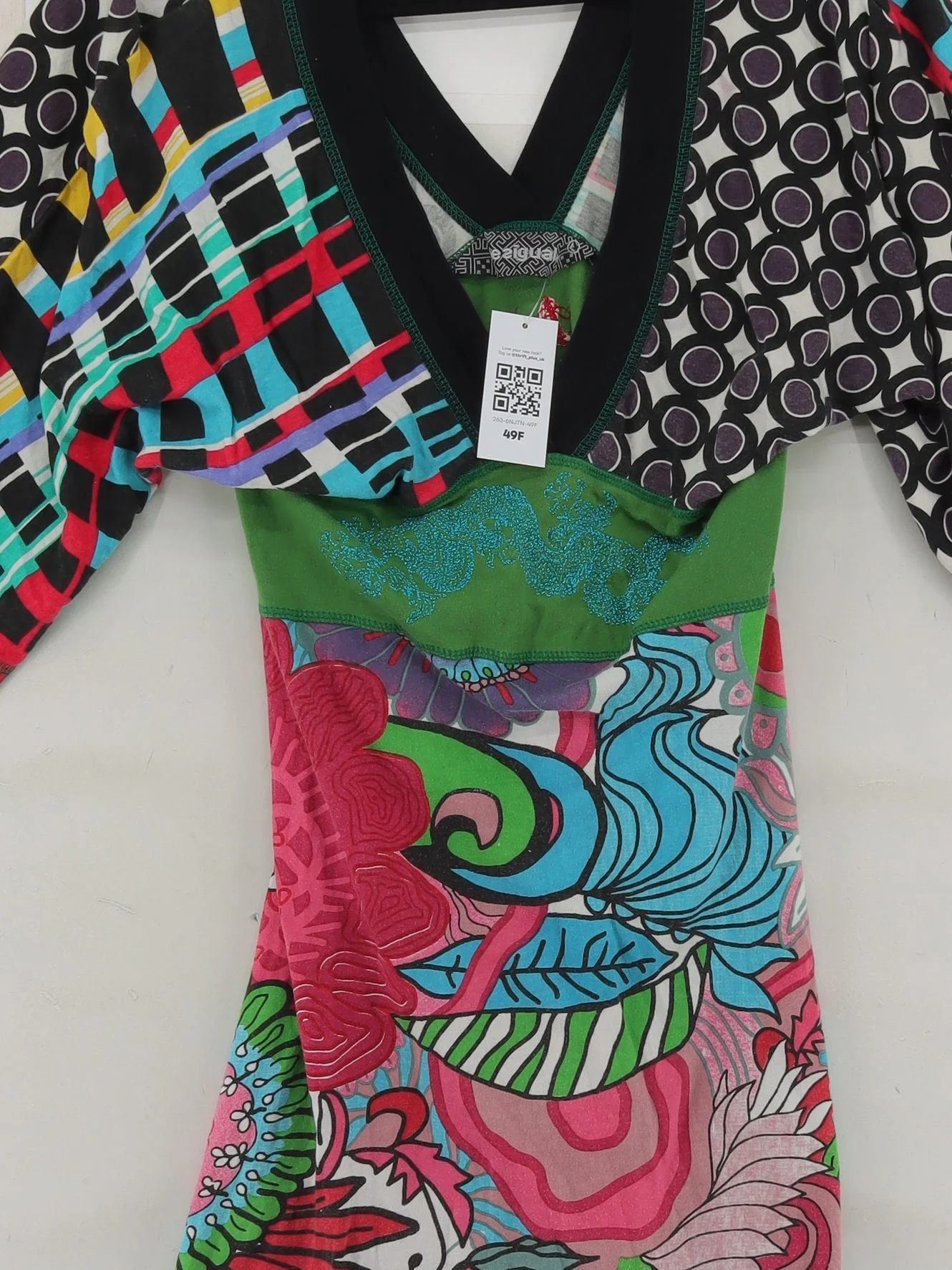 Desigual T-Shirt Mini Dress UK10 in Multi - Image 3