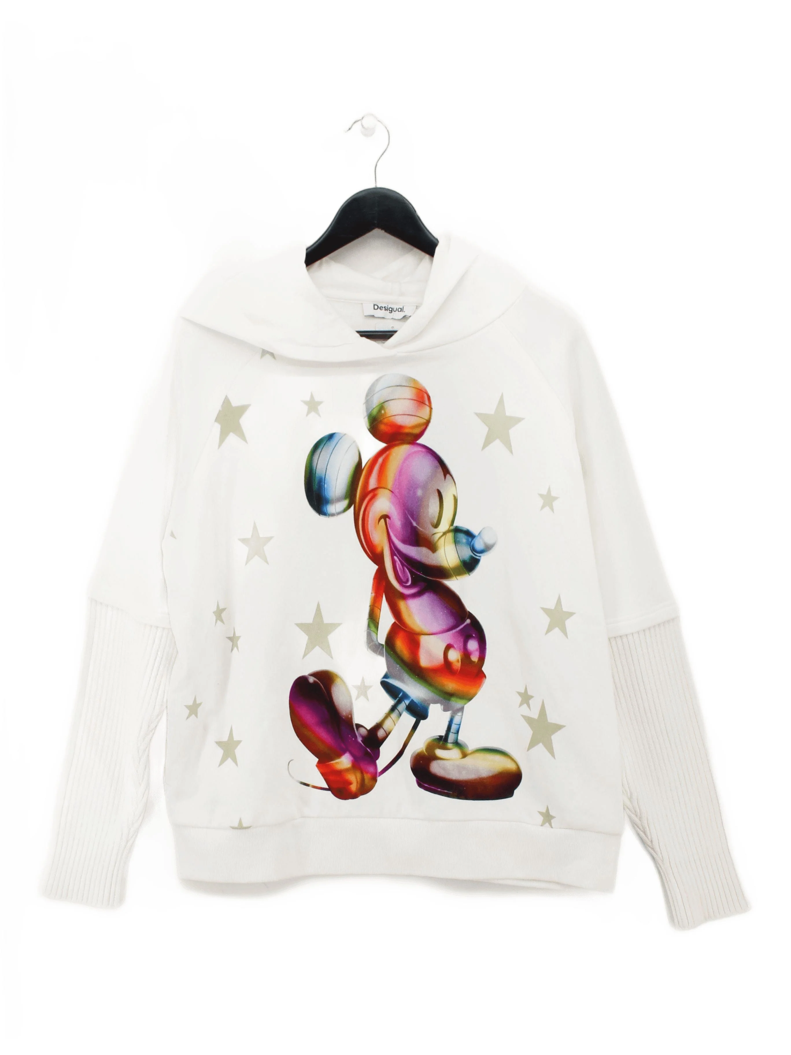 Desigual Women's Hoodie S White Cotton with Acrylic Pullover New with tags