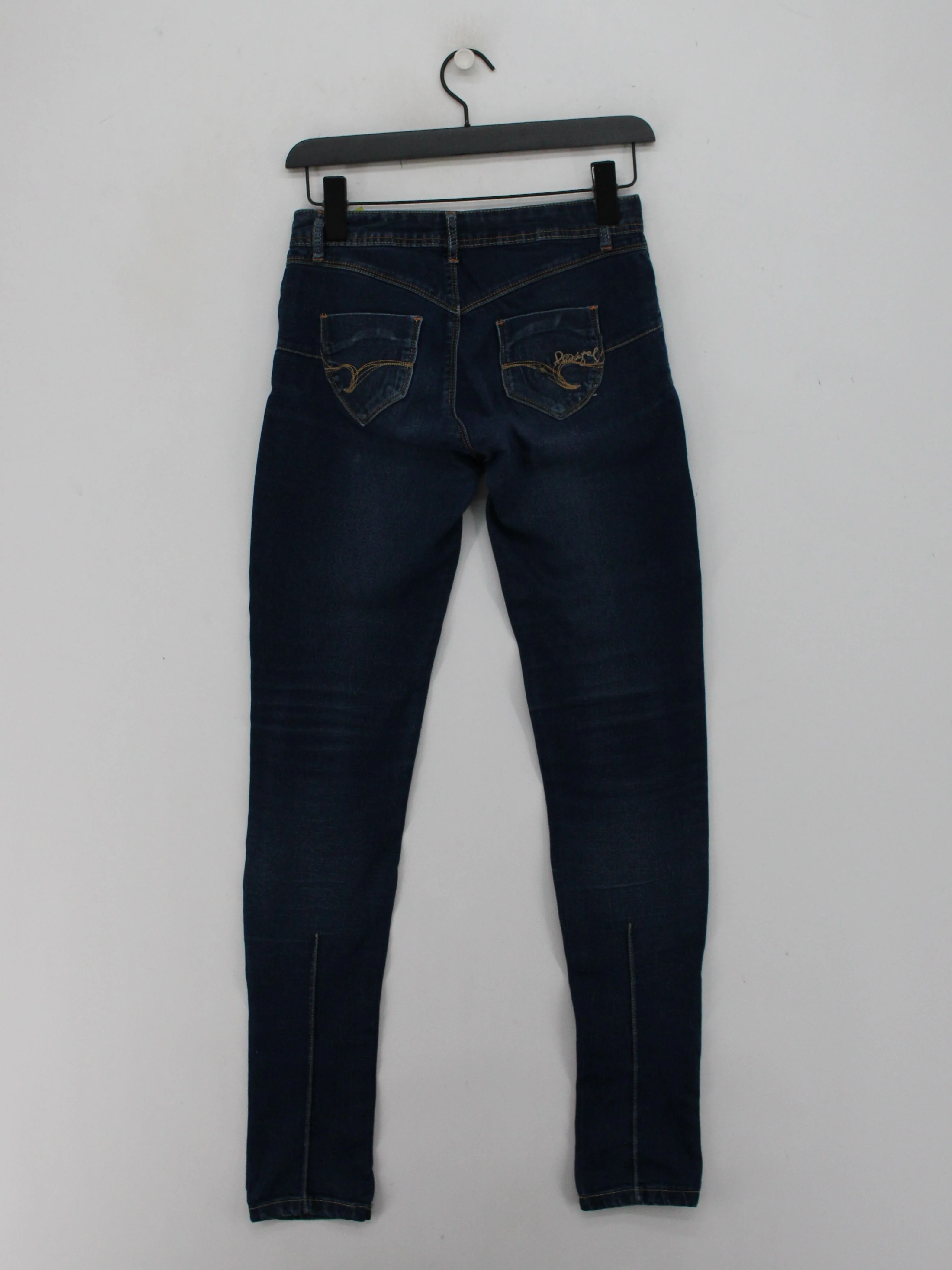 Desigual Women's Jeans S Blue Cotton with Elastane Skinny - Image 2
