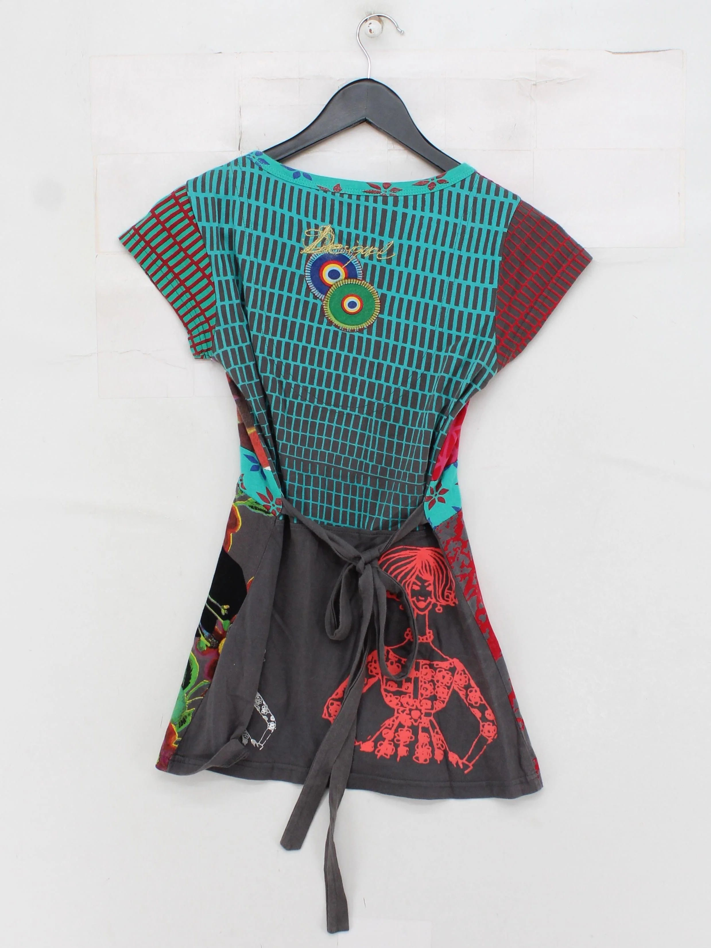 Desigual Women's Top S Multi 100% Cotton Short Sleeve V-Neck Tunic - Image 2