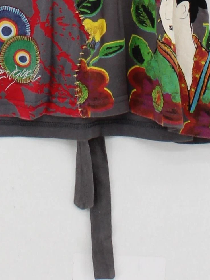 Desigual Women's Top S Multi 100% Cotton Short Sleeve V-Neck Tunic - Image 4