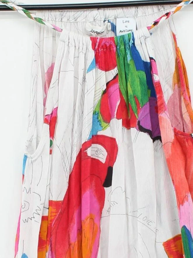 Desigual Women's Top S Multi Floral 100% Other Sleeveless Round Neck Basic - Image 3