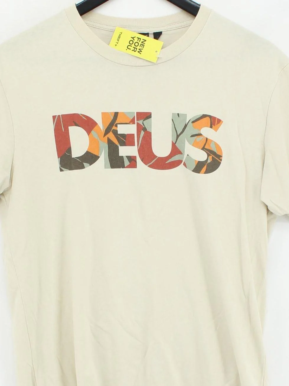 Deus Ex Machina Men's T-Shirt S Cream Graphic 100% Cotton Basic - Image 3