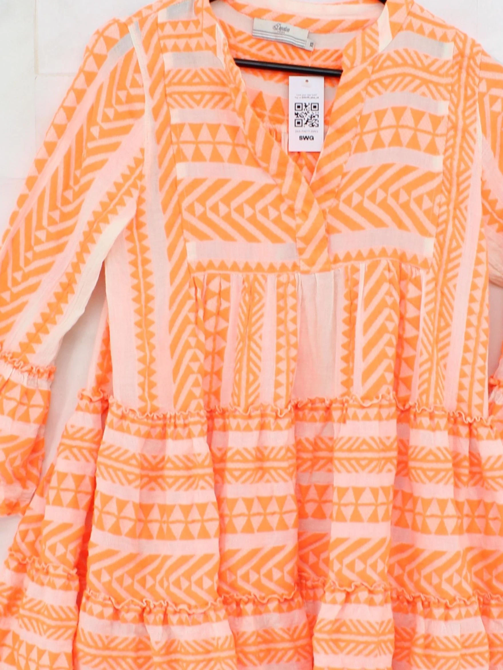 Devotion Shirt Mini Dress XS in Orange - Image 3