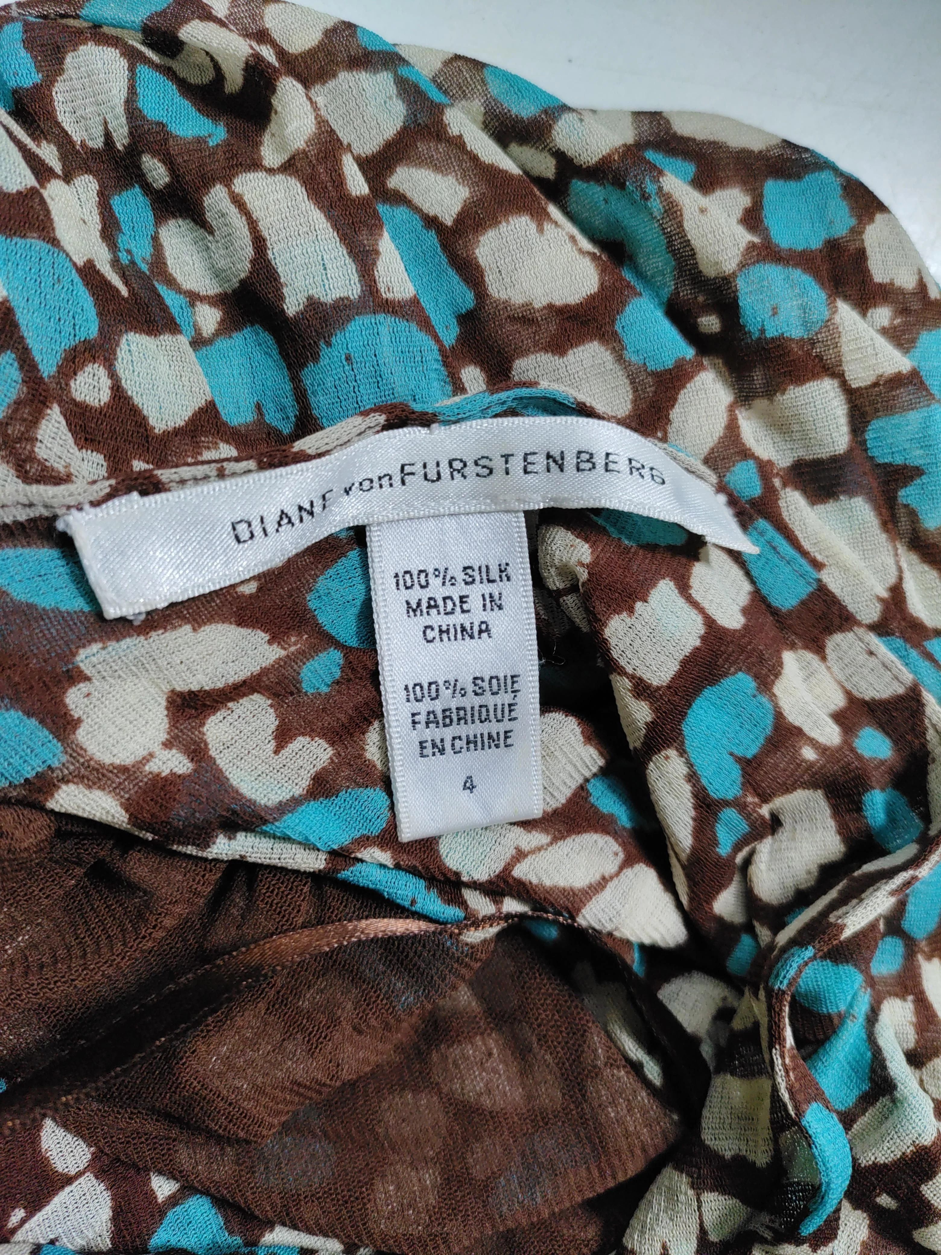 Diane von Furstenberg Mini Dress in Brown - Image 7
