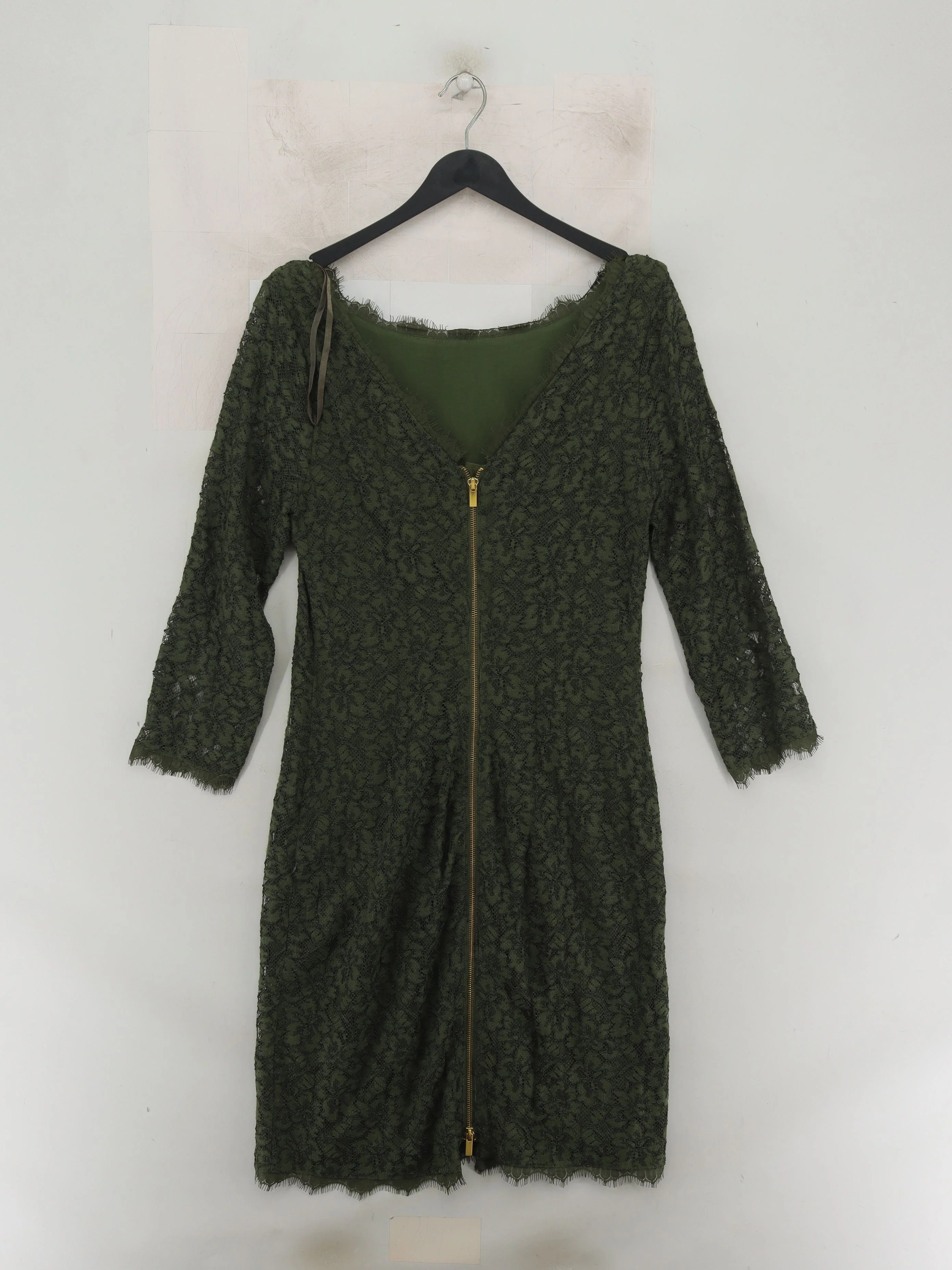 Diane von Furstenberg Mini Dress UK12 in Green - Image 2