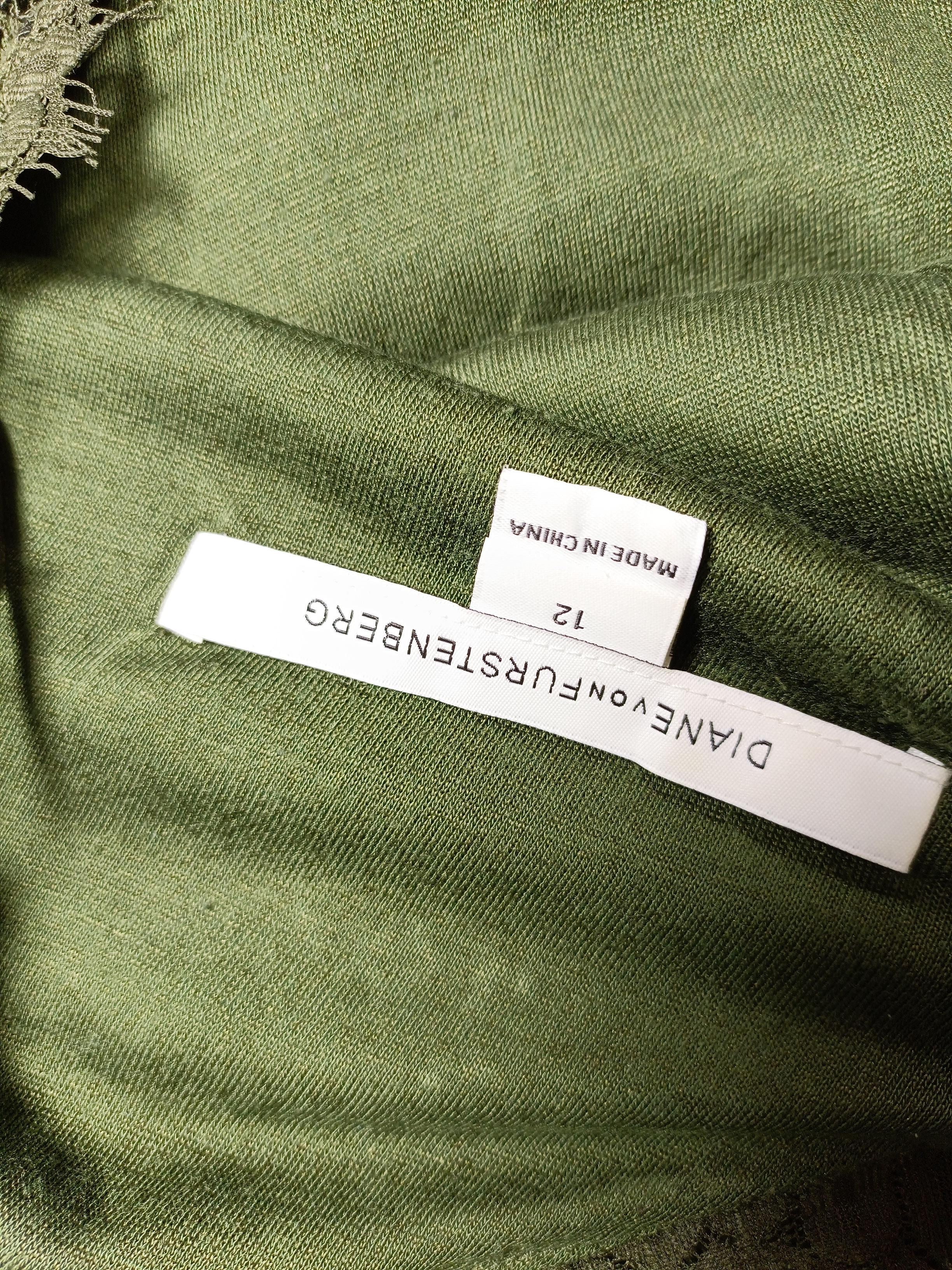 Diane von Furstenberg Mini Dress UK12 in Green - Image 5