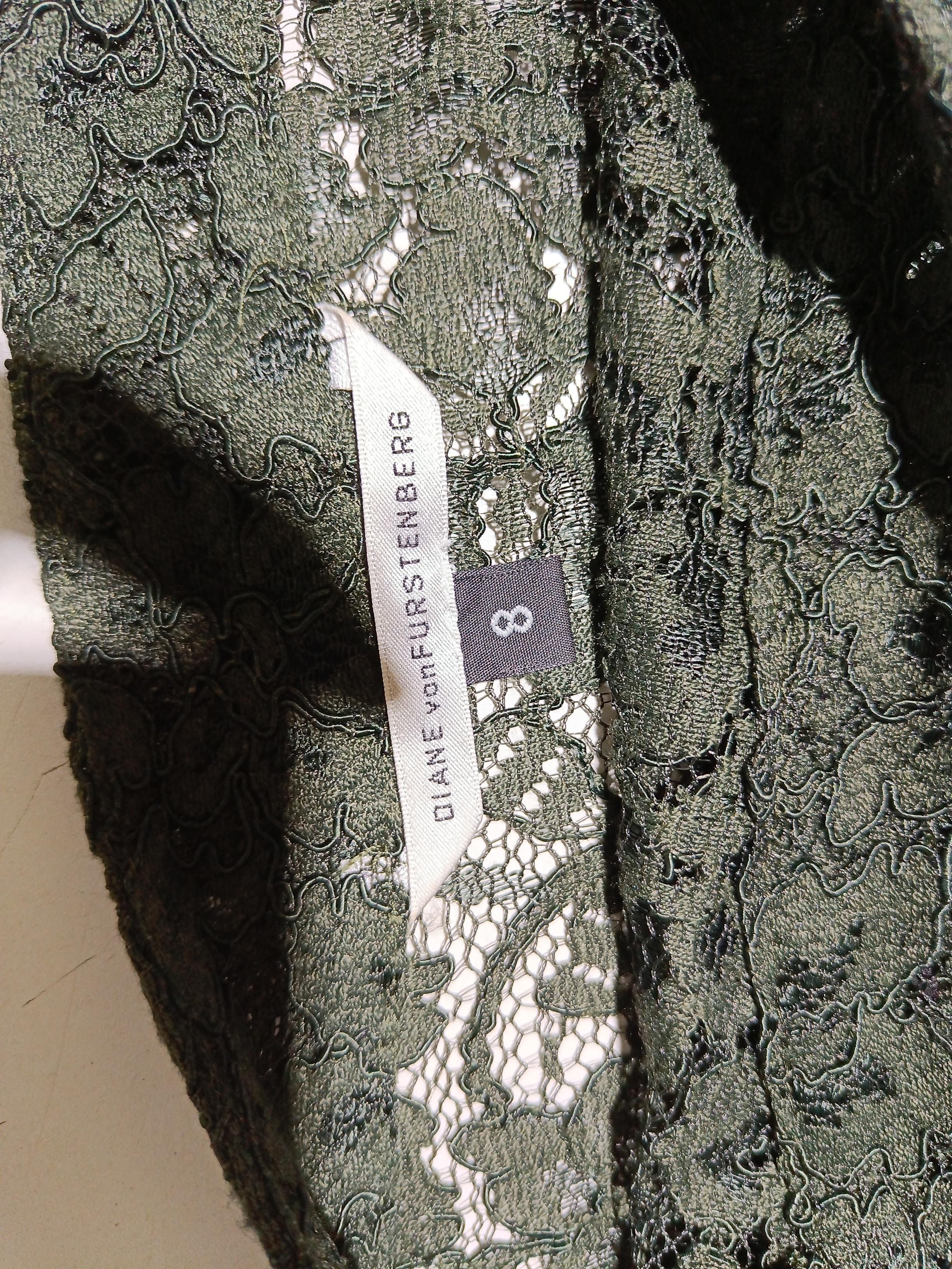 Diane von Furstenberg T-Shirt Mini Dress UK12 in Green - Image 5