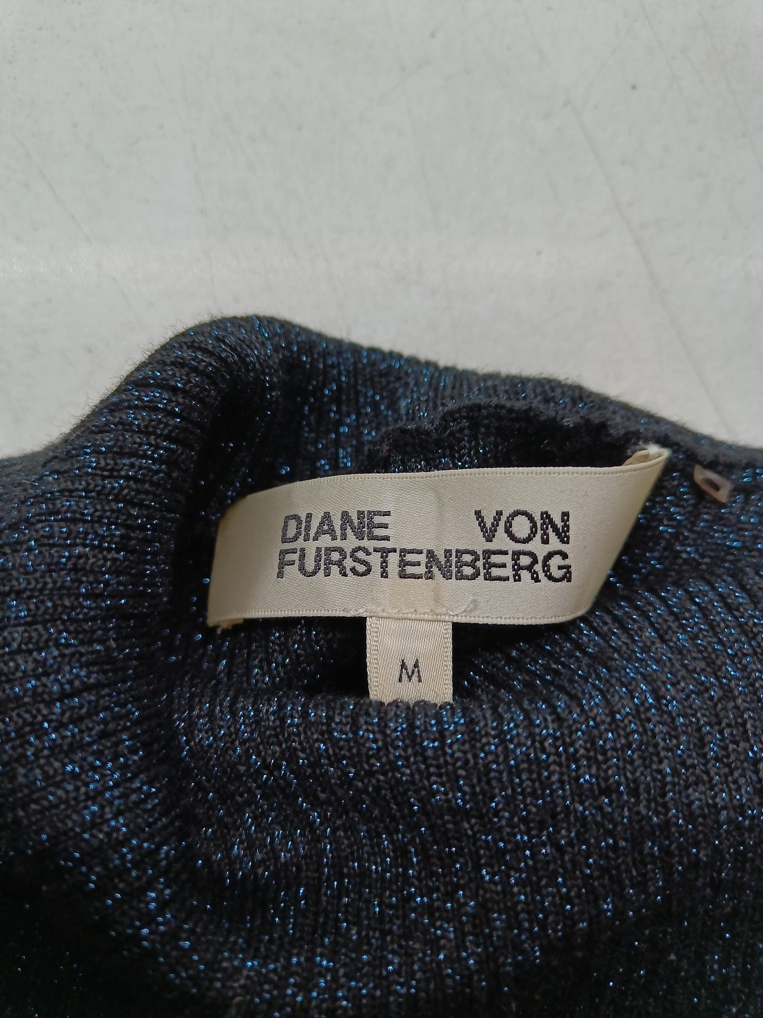 Diane Von Furstenberg Women's Jumper M Black Wool with Polyester Pullover - Image 5
