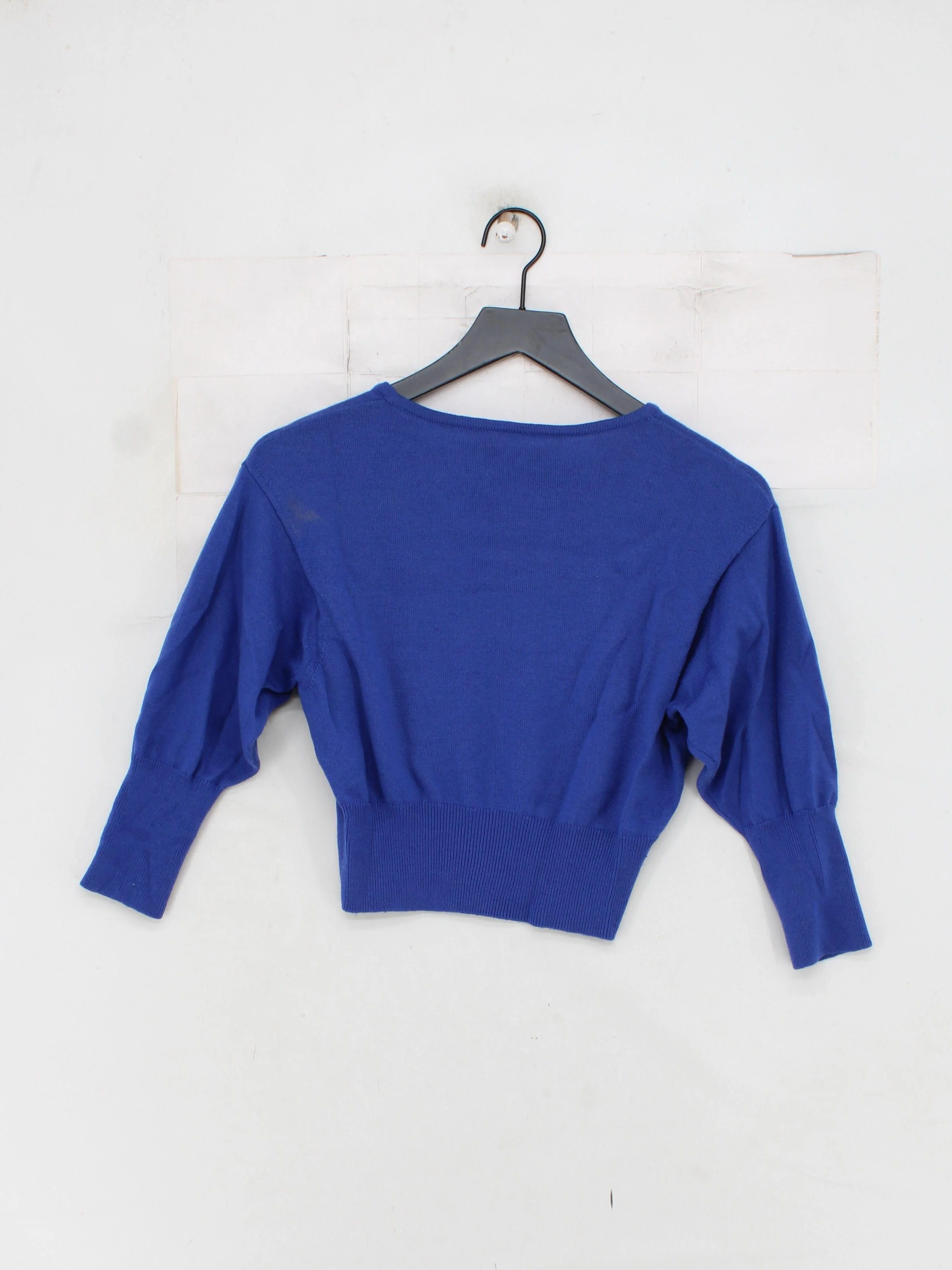 Diane Von Furstenberg Women's Jumper S Blue Wool with Nylon, Spandex Pullover - Image 2