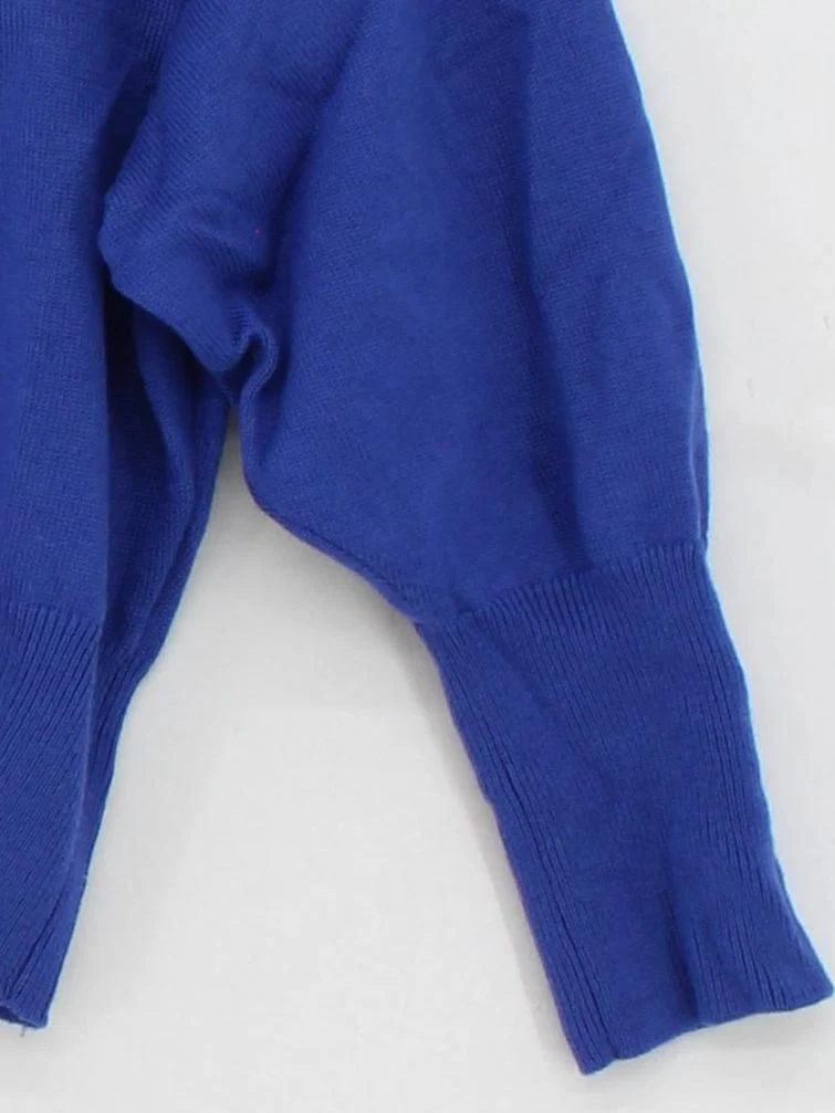 Diane Von Furstenberg Women's Jumper S Blue Wool with Nylon, Spandex Pullover - Image 4