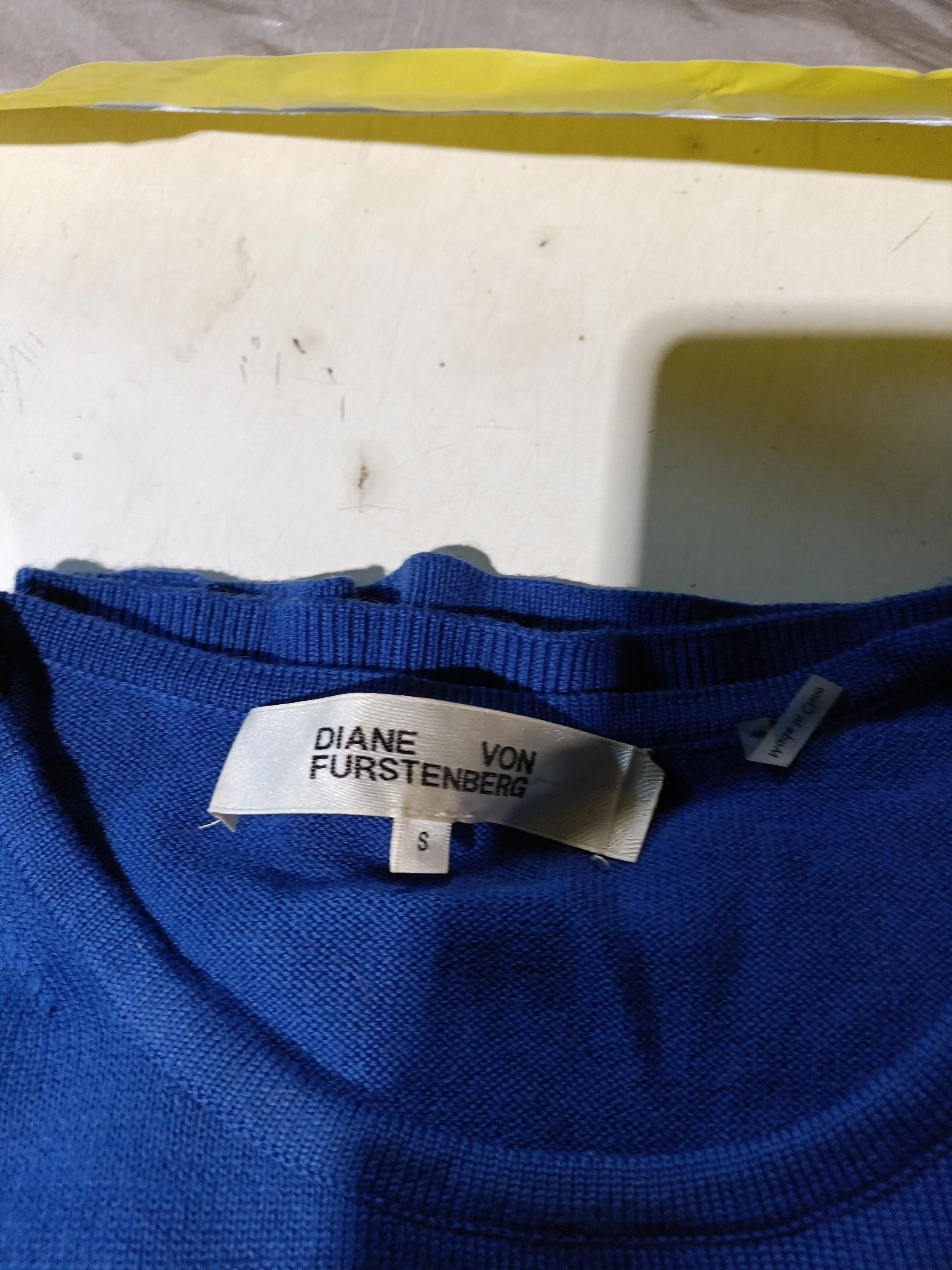 Diane Von Furstenberg Women's Jumper S Blue Wool with Nylon, Spandex Pullover - Image 6