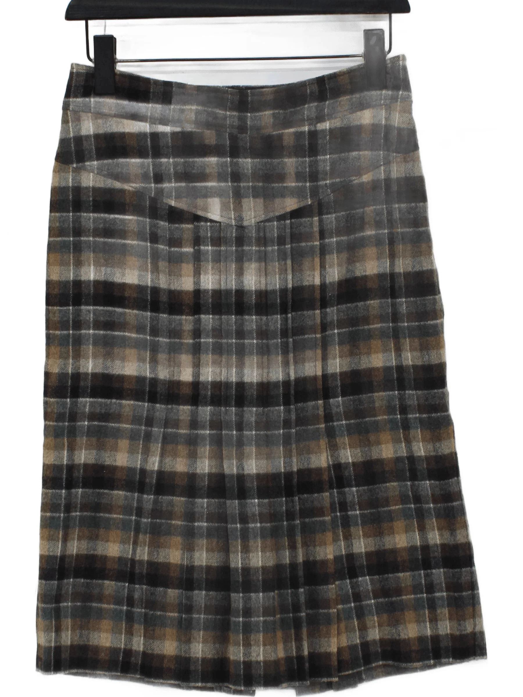 Diane Von Furstenberg Women's Midi Skirt UK 8 Multi Wool with Nylon Pleated