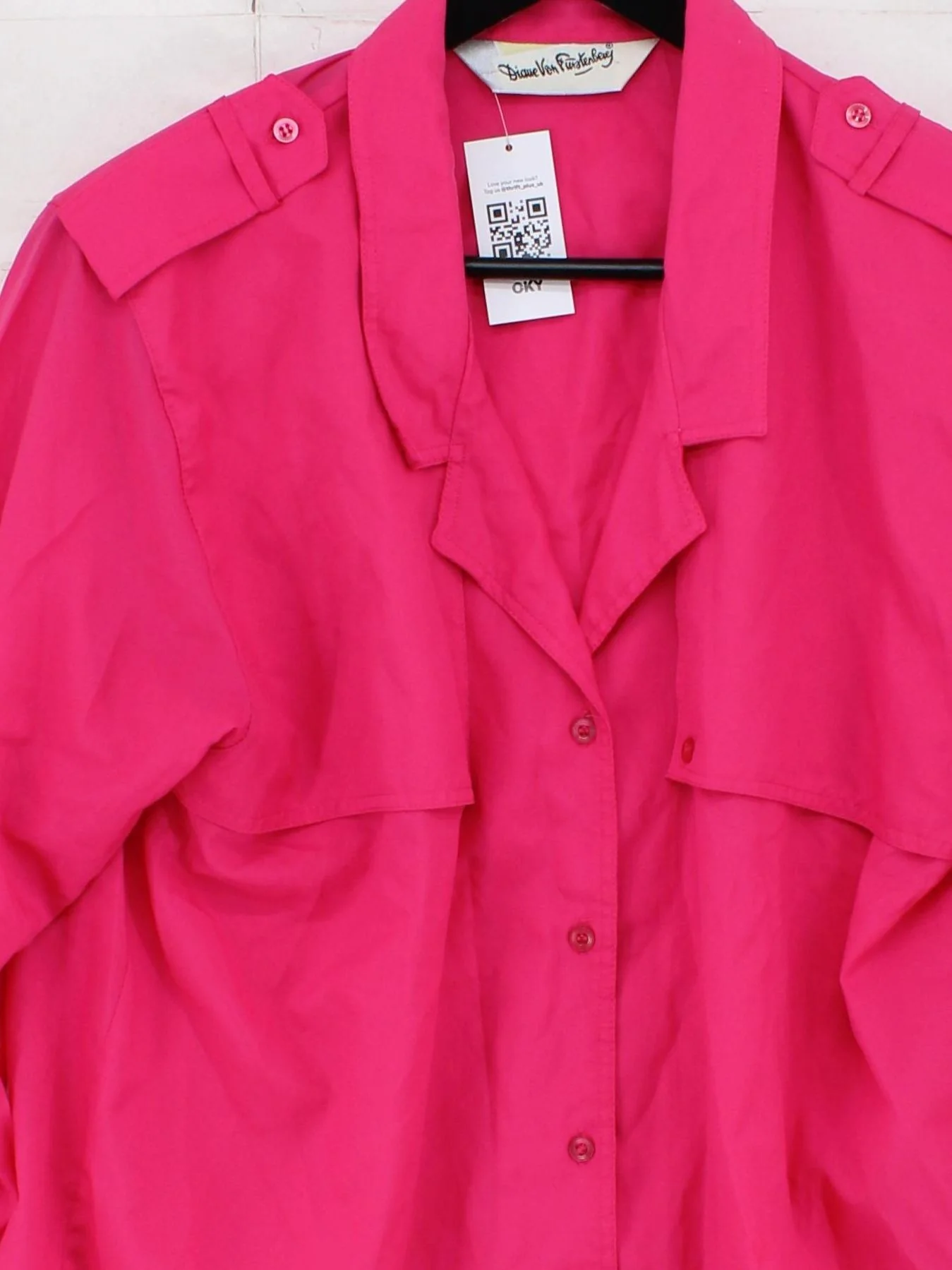 Diane Von Furstenberg Women's Shirt UK 10 Pink 100% Polyester Basic - Image 3