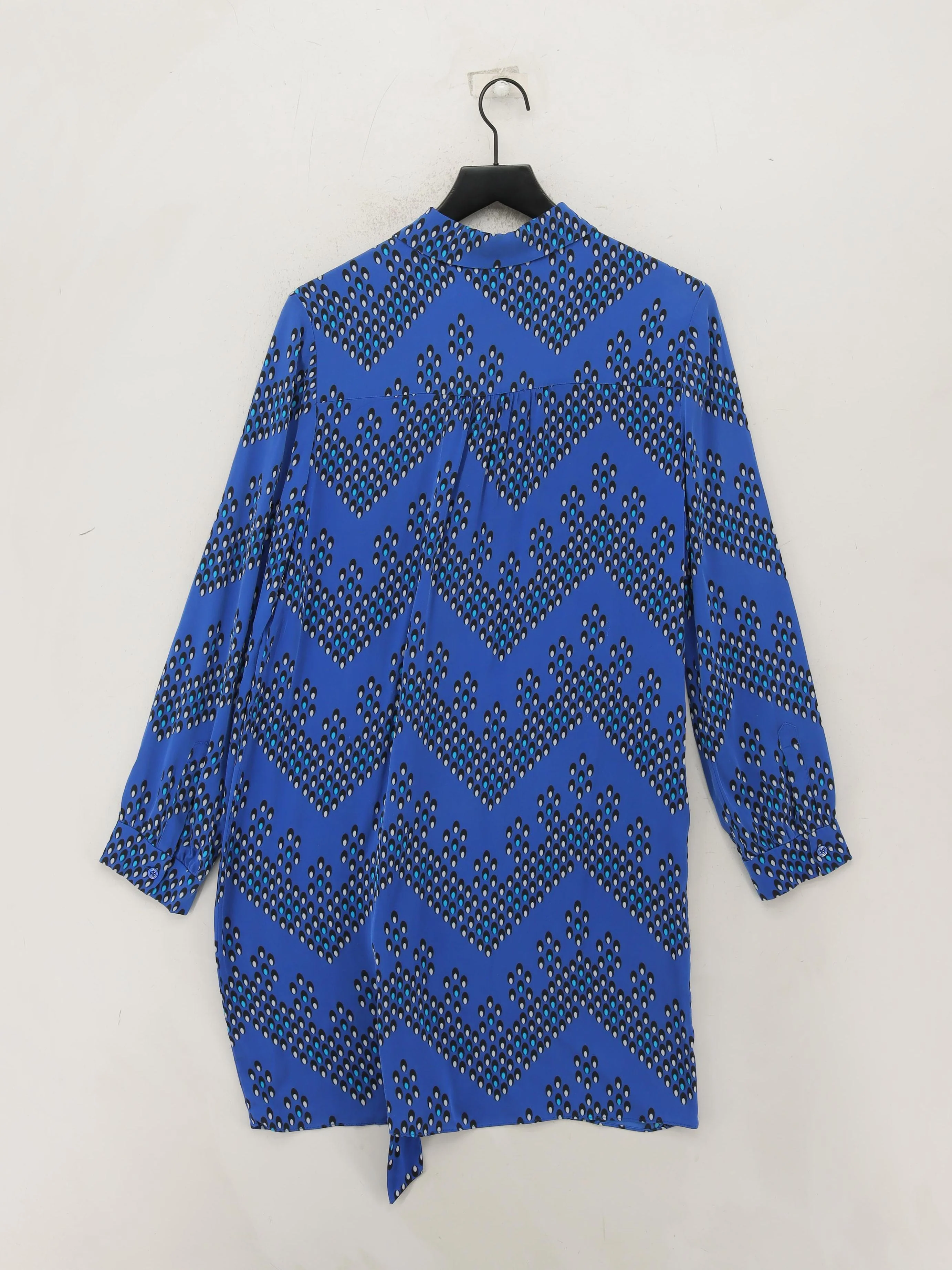 Diane Von Furstenberg Women's Shirt UK 12 Blue 100% Other Basic - Image 2