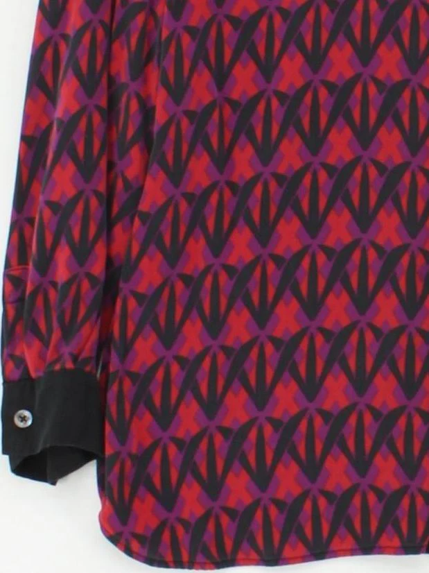 Diane Von Furstenberg Women's Shirt UK 14 Multi Silk with Spandex Basic - Image 4