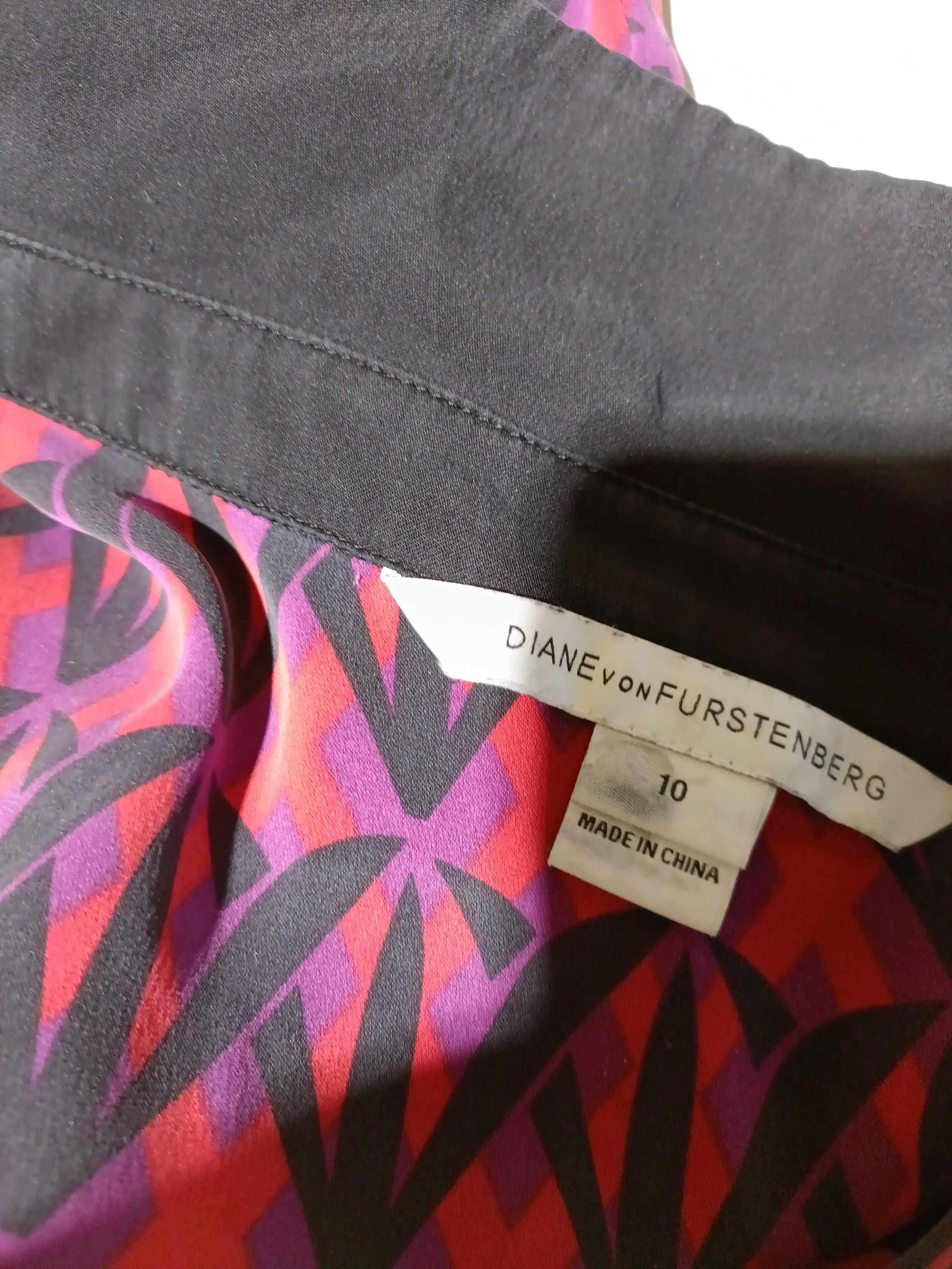 Diane Von Furstenberg Women's Shirt UK 14 Multi Silk with Spandex Basic - Image 6