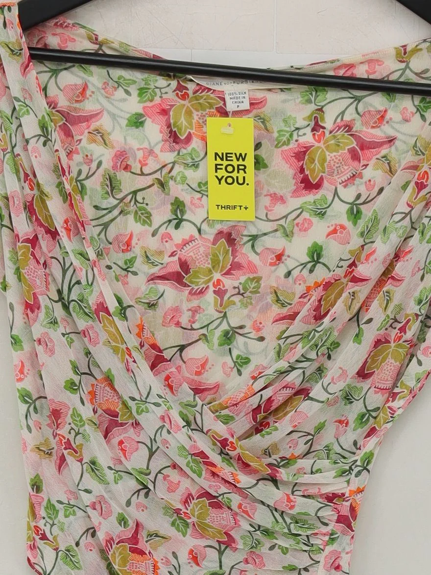 Diane Von Furstenberg Women's Top S Multi 100% Silk Basic - Image 3