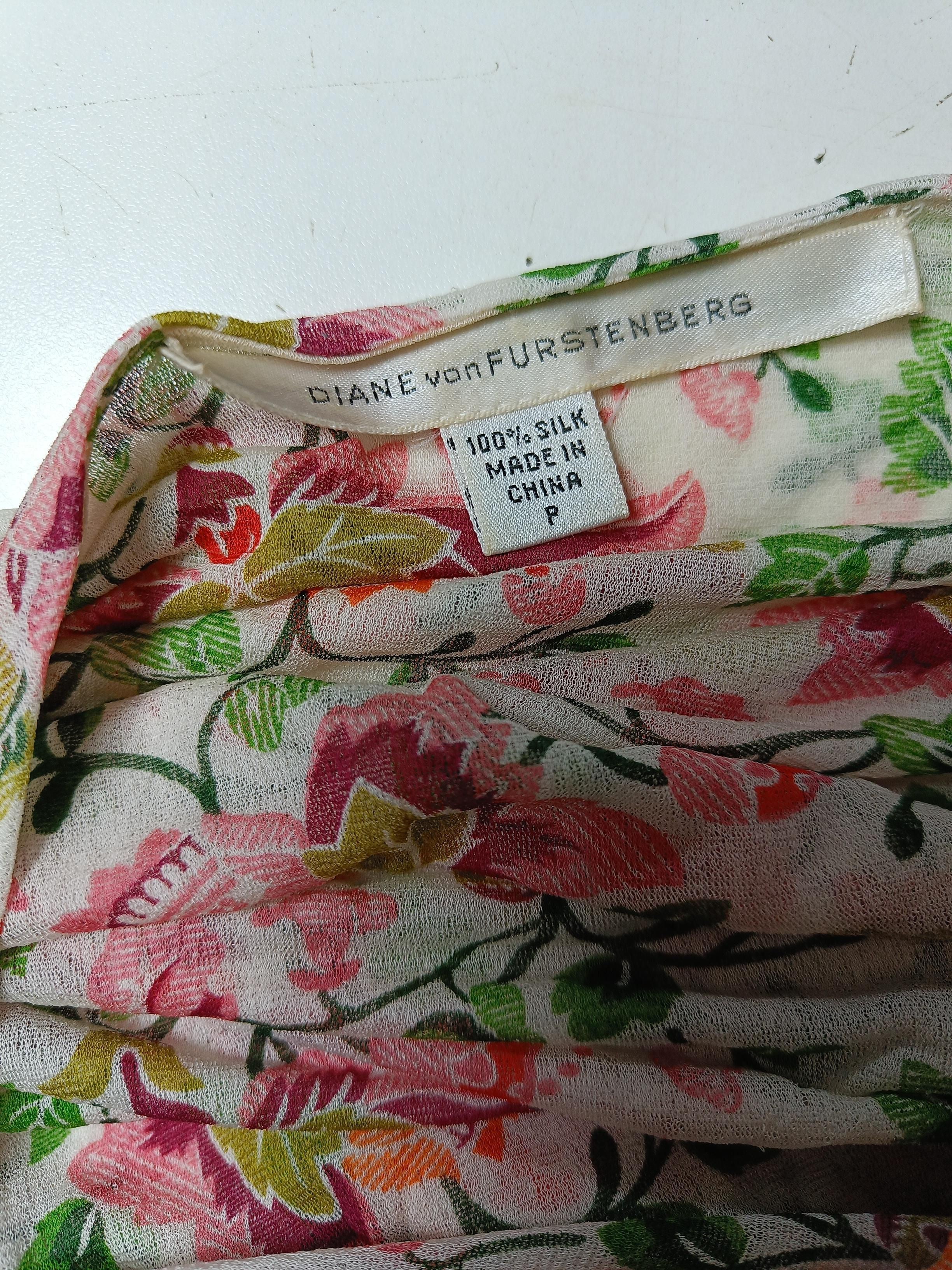 Diane Von Furstenberg Women's Top S Multi 100% Silk Basic - Image 5