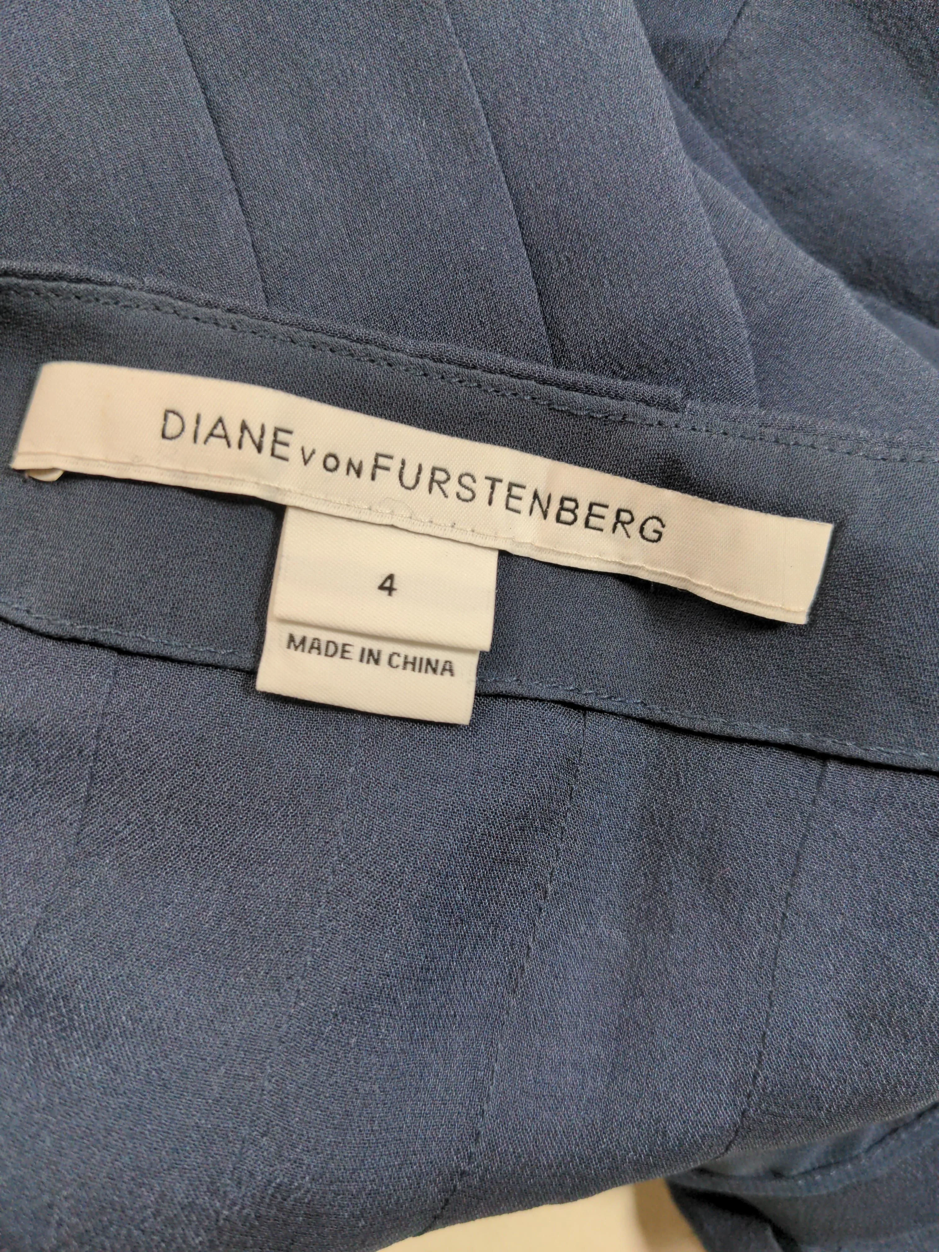 Diane Von Furstenberg Women's Top UK 4 Blue 100% Other Basic - Image 5