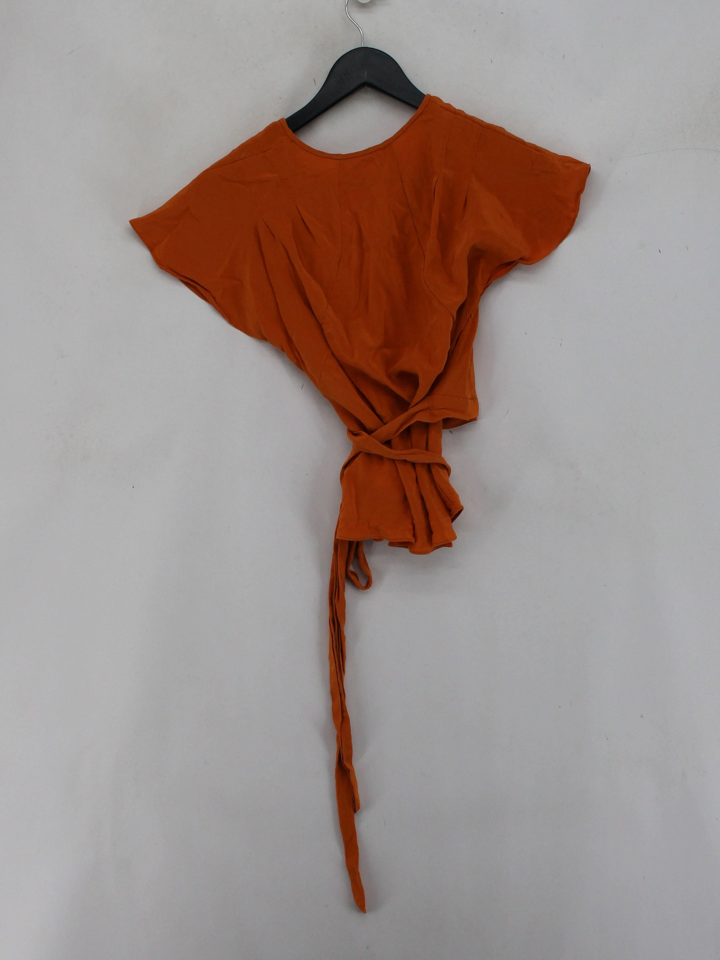 Diane Von Furstenberg Women's Top UK 6 Orange 100% Silk Cropped - Image 2