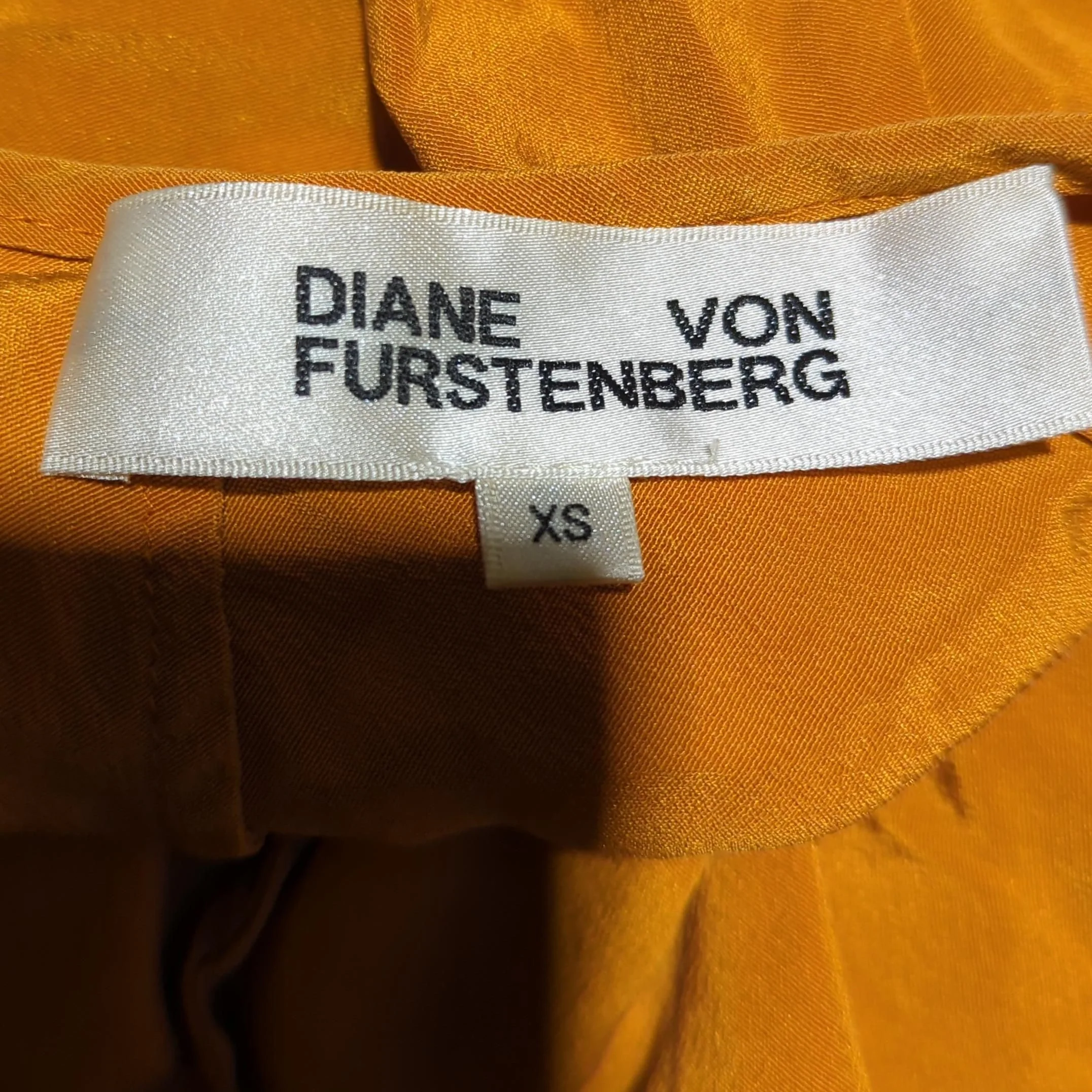 Diane Von Furstenberg Women's Top UK 6 Orange 100% Silk Cropped - Image 5