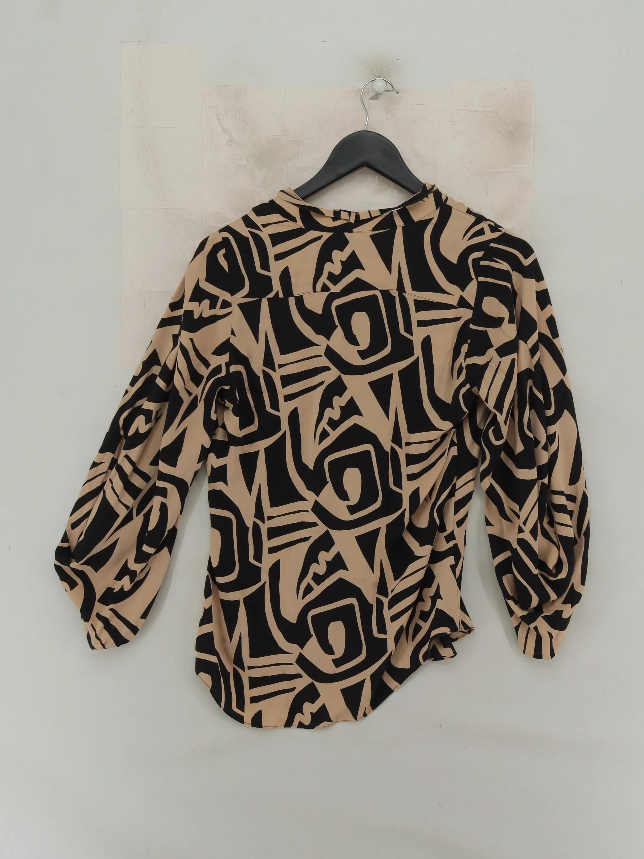 Diane Von Furstenberg Women's Top UK 8 Tan Silk with Lyocell Modal Basic - Image 2