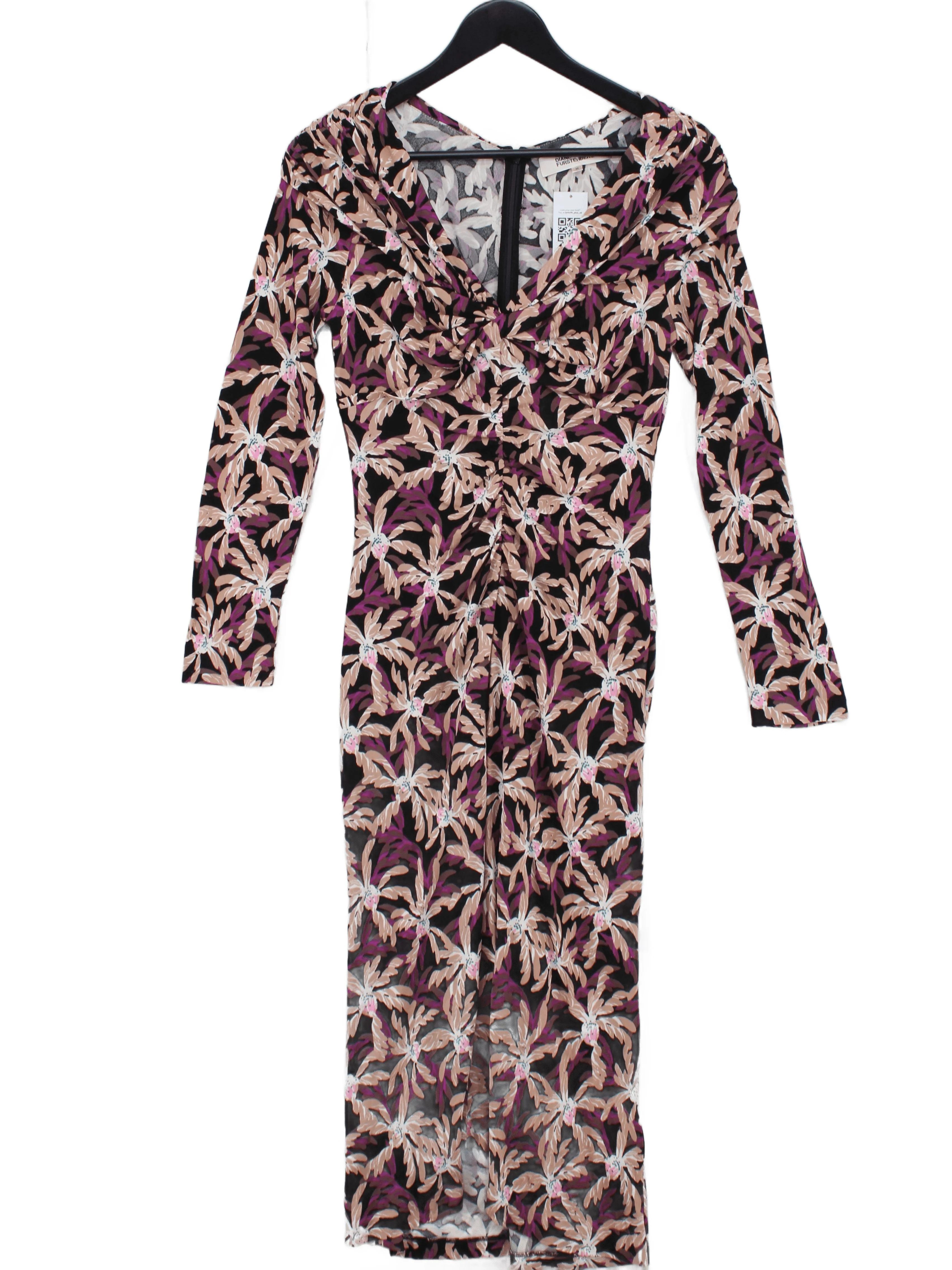 Diane von Furstenberg Wrap Midi Dress M in Multi