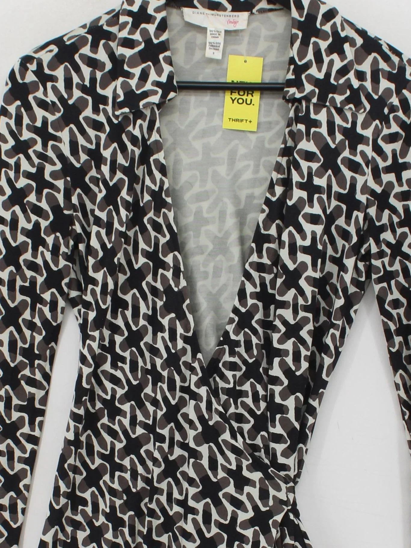 Diane von Furstenberg Wrap Mini Dress UK12 in Multi - Image 3